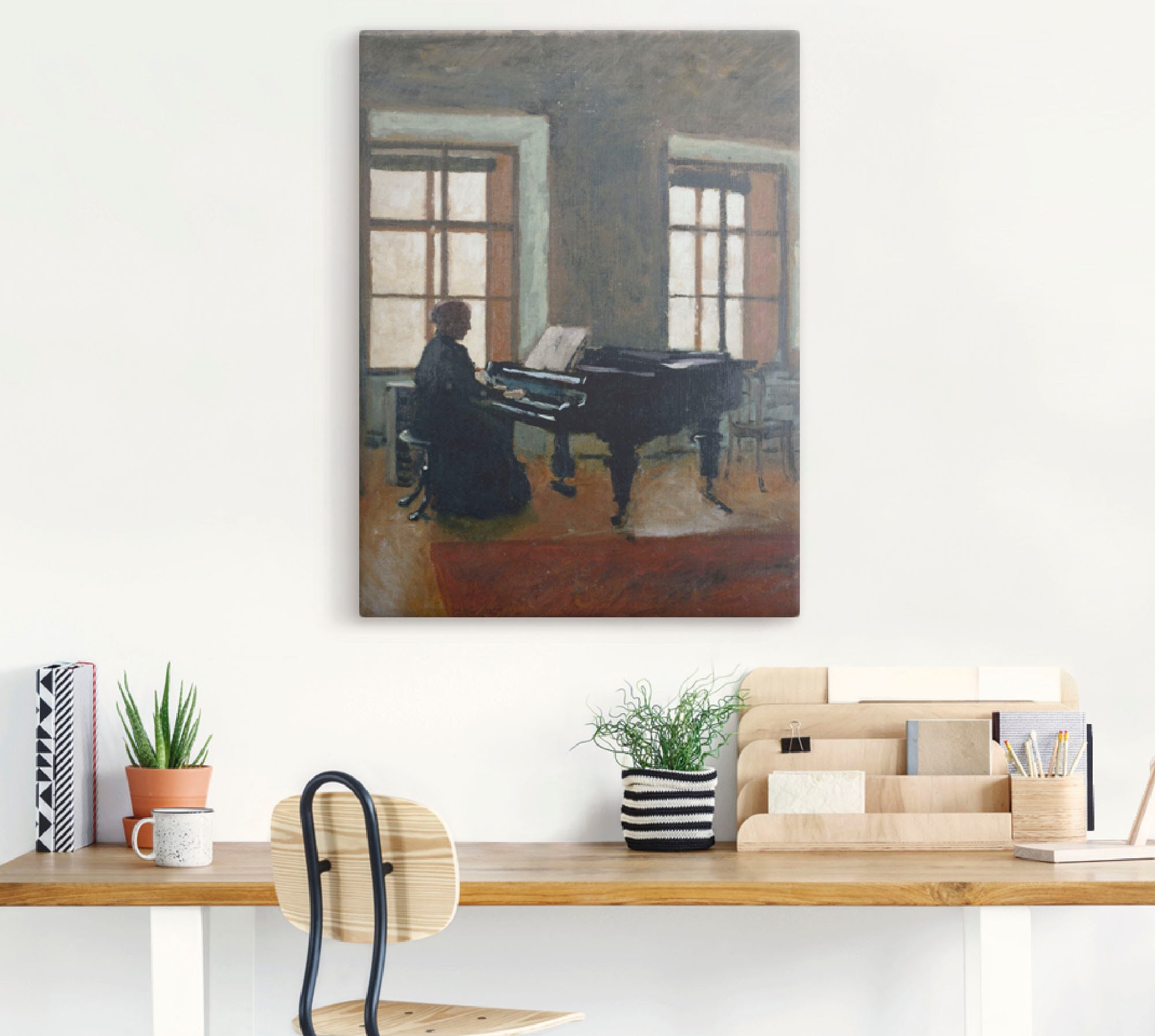 Artland Leinwandbild »Am Klavier. 1910« Instrumente 1 Stk. tlg. auf Holzrahmen gespannt