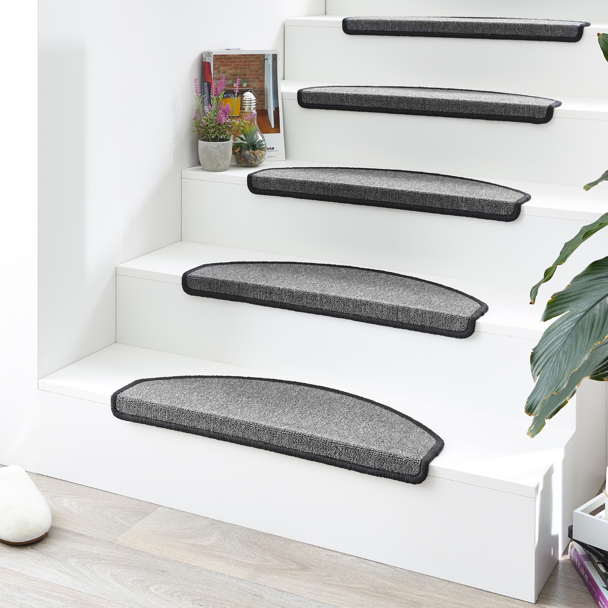 Andiamo Stufenmatte »Rambo, Made in Poland« halbrund 4 mm Höhe melierte Schlinge, selbstklebend, 15 Stück in einem Set