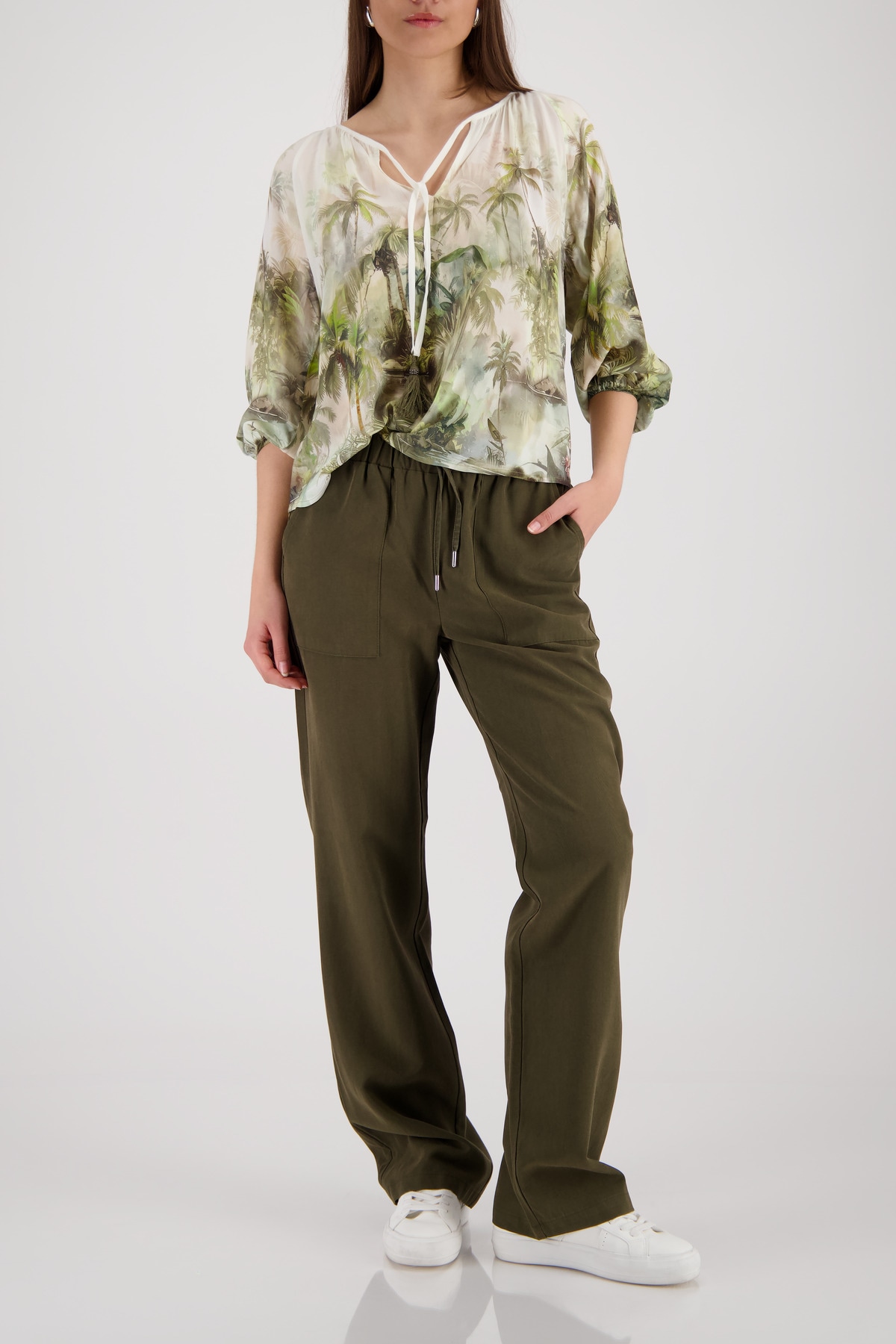 Monari Schlupfbluse »Bluse Tropical Allover« Regular fit mit tropischem Print