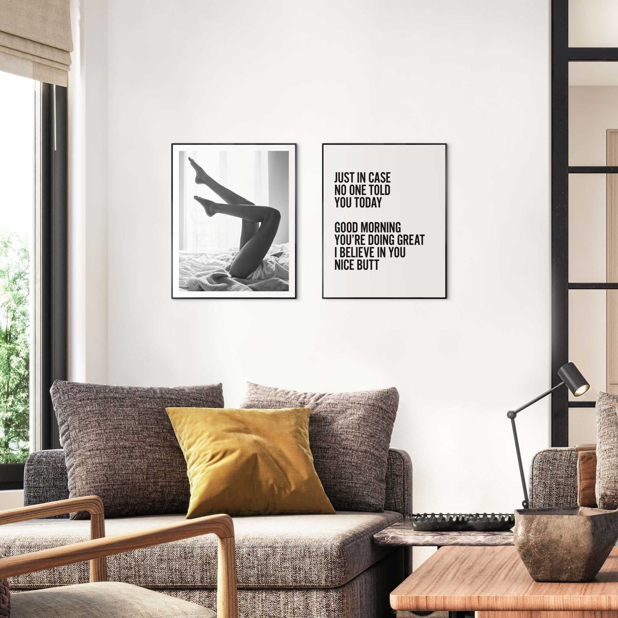 Reinders! Poster »Body« Schlafzimmer - Good morning - Schwarz-Weiß - MDF - 40x50 cm