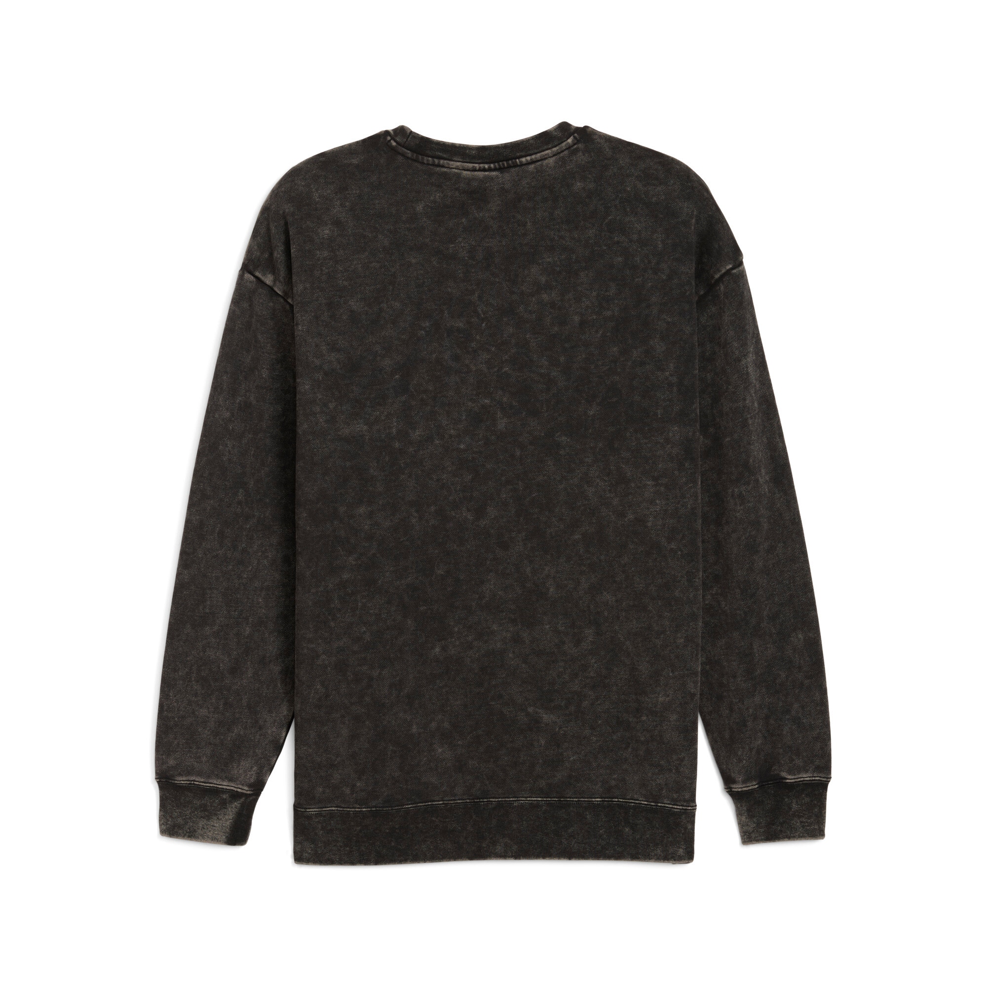 PUMA Langarmshirt »ESS ELEVATED RELAXED WASH CREW FL« sportlicher Stil, Rundhalsausschnitt, aus Baumwollmischung