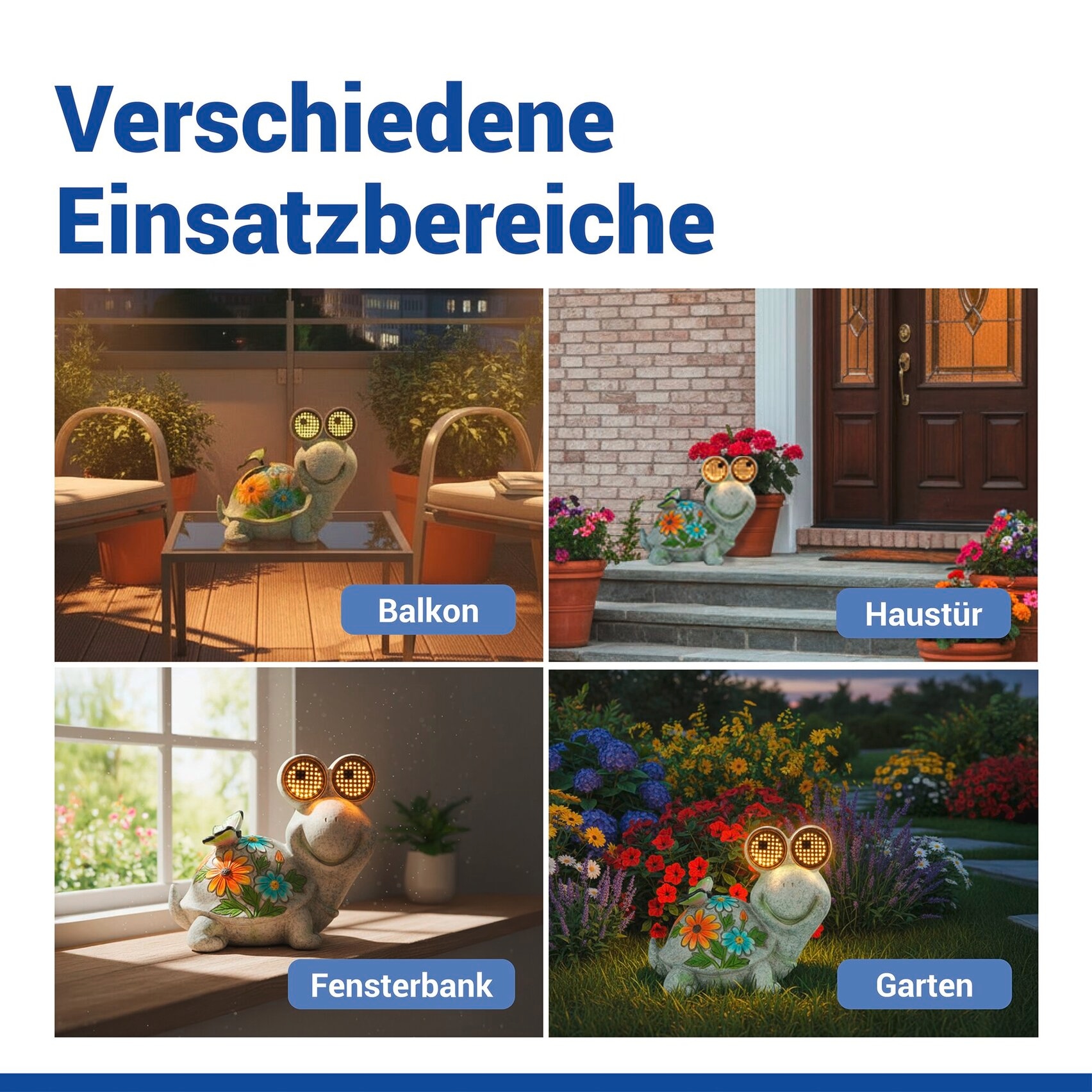 Maximex LED Dekofigur »Modell Blinky Eyes Schildkröte« Warmweiß solarbetriebene Gartenfigur mit leuchtenden Augen, für Garten & Balkon