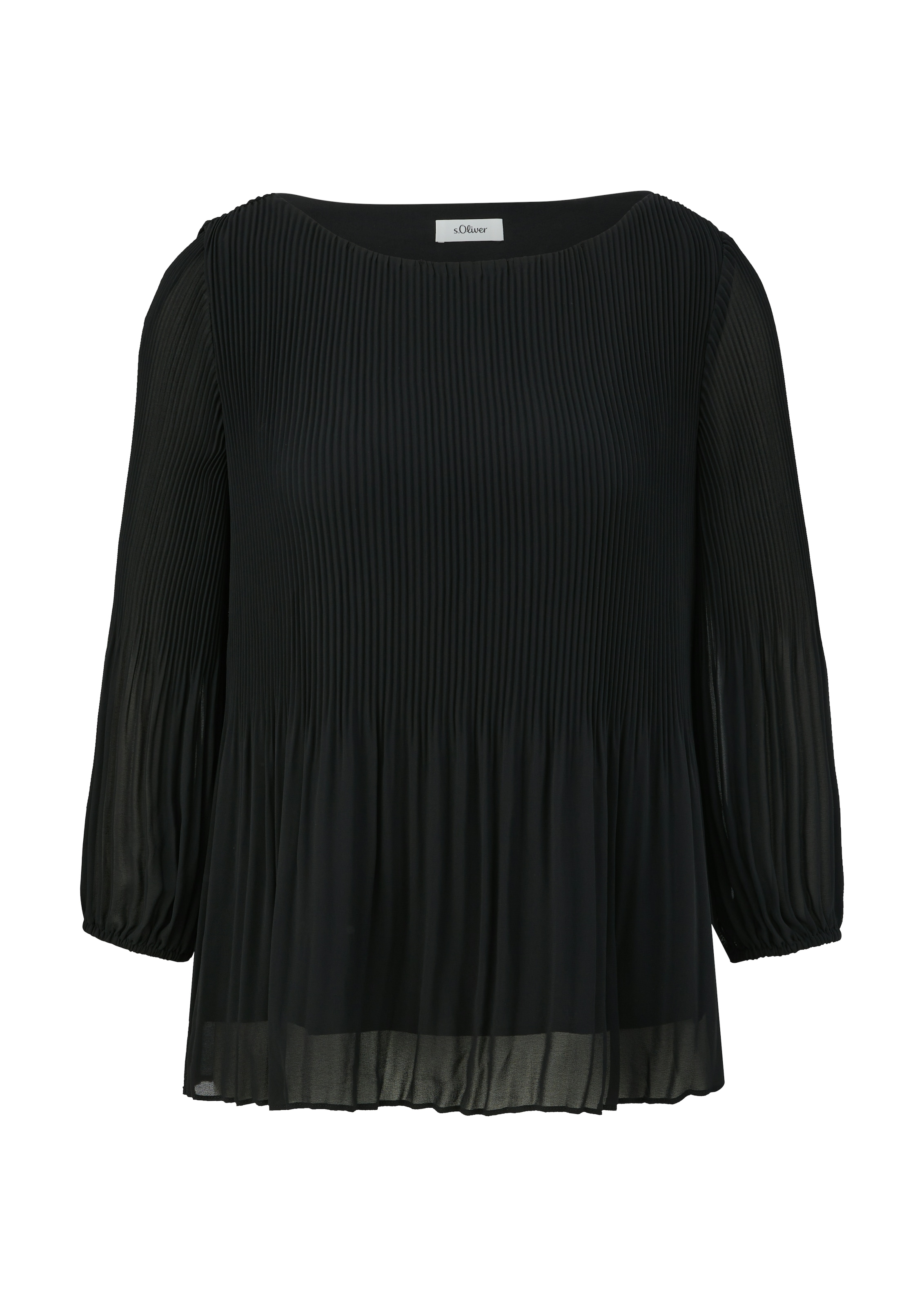 s.Oliver BLACK LABEL Klassische Bluse, mit Plisseefalten