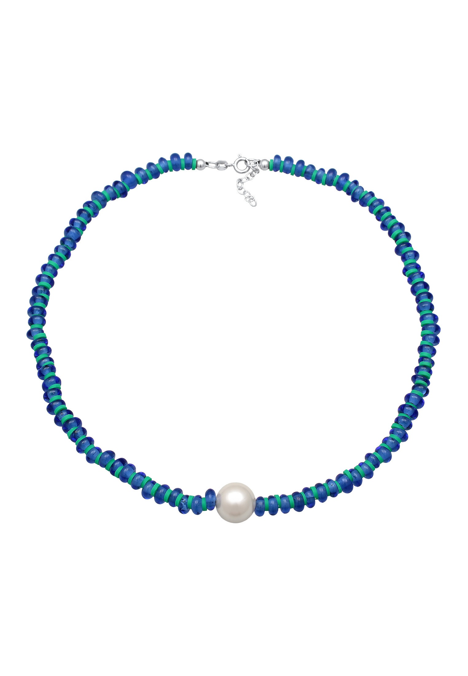 Elli Choker »Halskette Glas Perlen Heishi Disc Muschelkernperle 925 Silber«