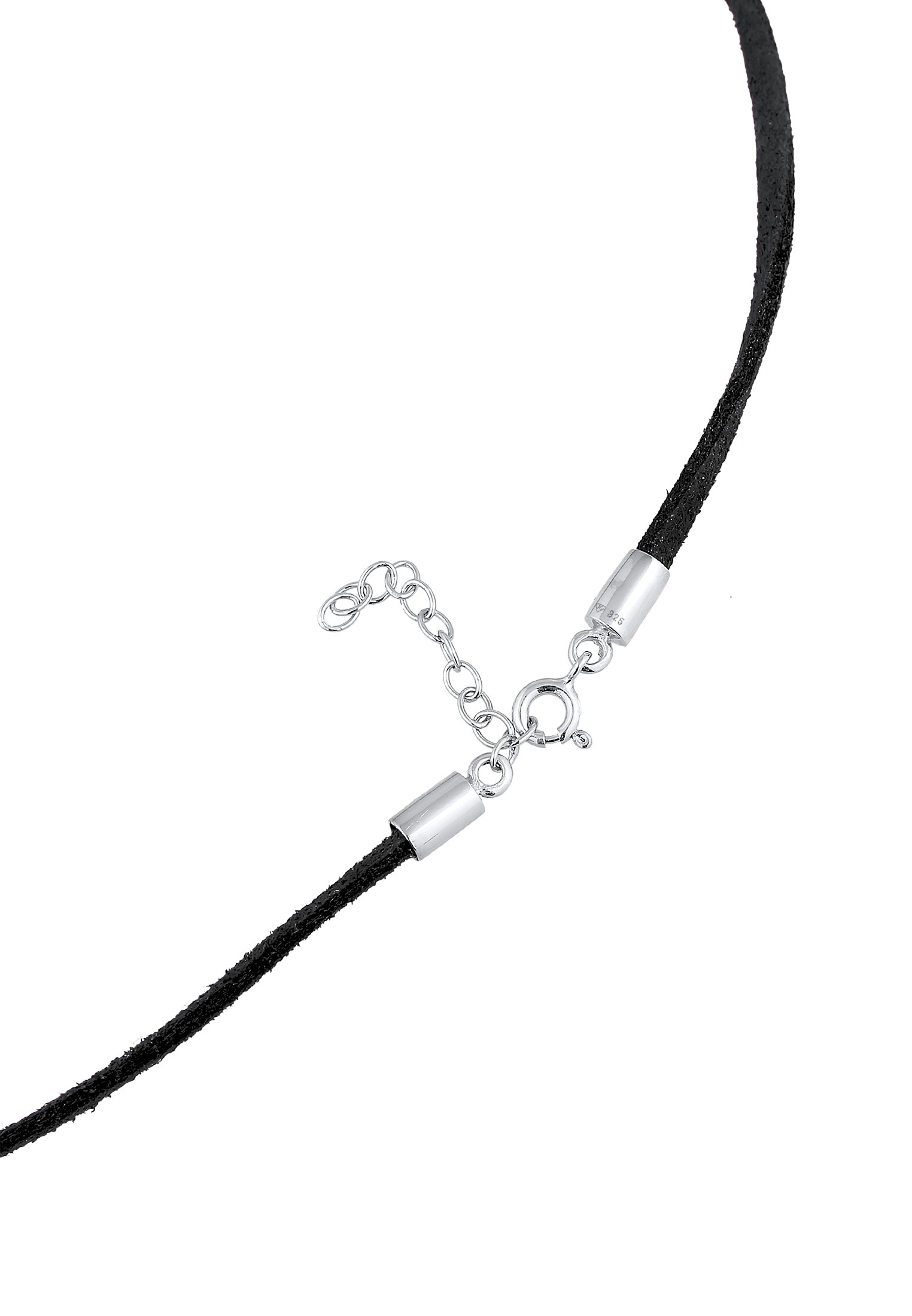 Elli Choker »Halskette Choker Velour Leder Bead Trend 925 Silber«