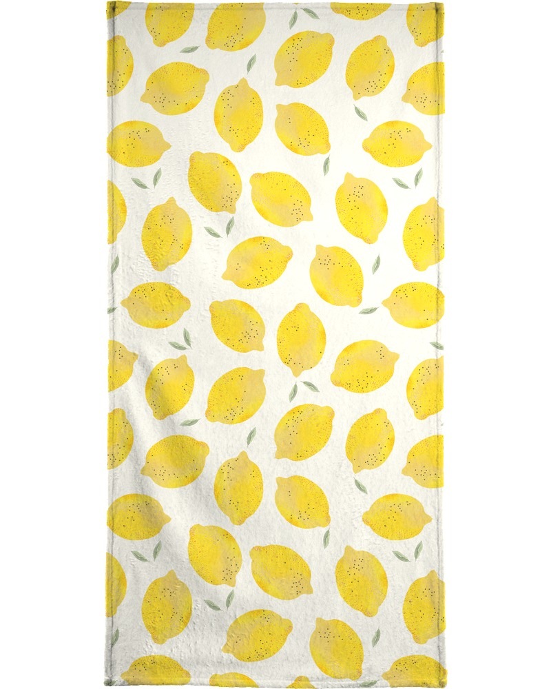 Juniqe Strandtuch »Lemon«, (1 St.), Weiche Frottee-Veloursqualität