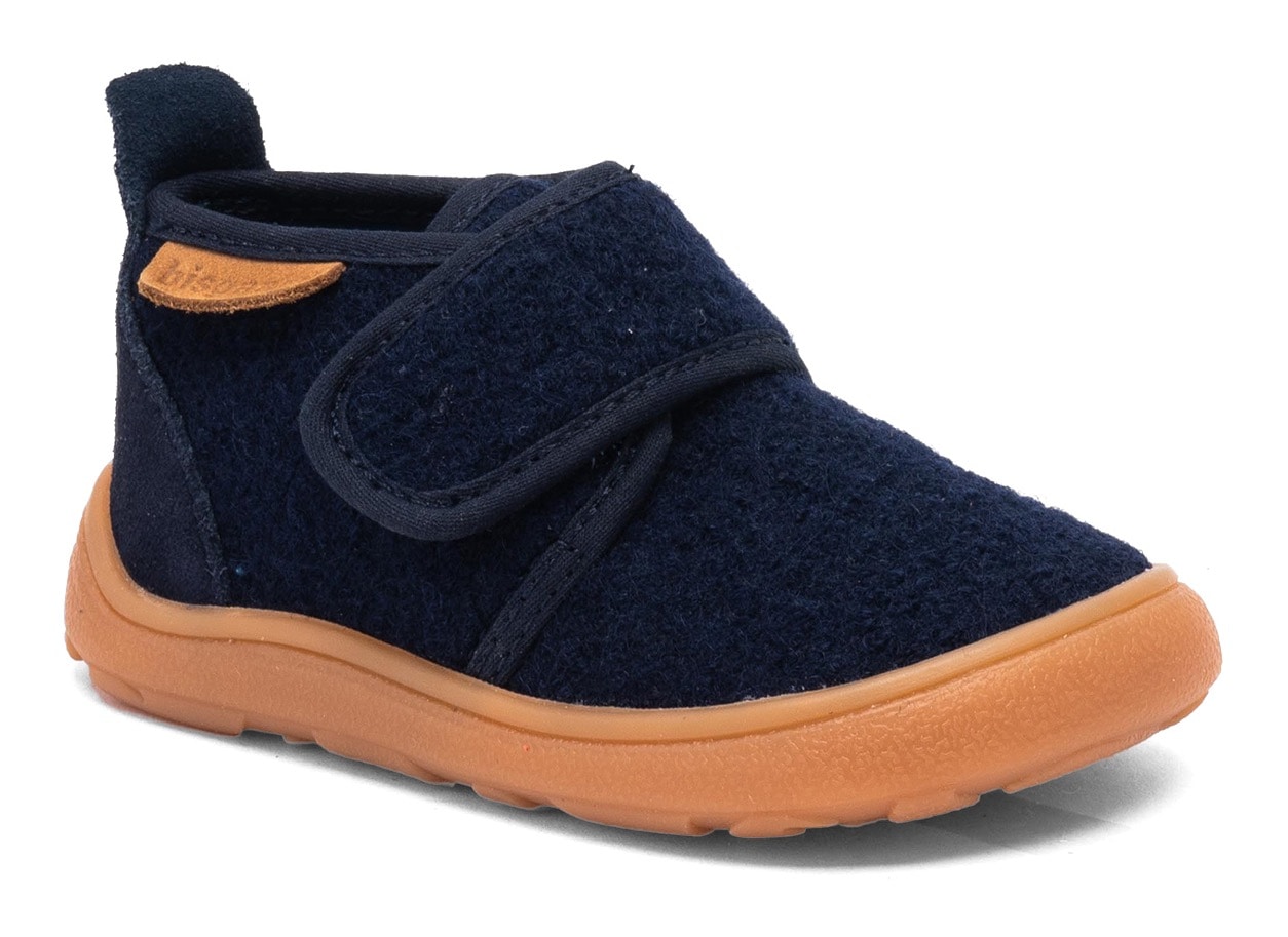 Bisgaard Mädchen Barfußschuh »barefoot basic« Hausschuh mit Klettverschluss in blau, Größe 24