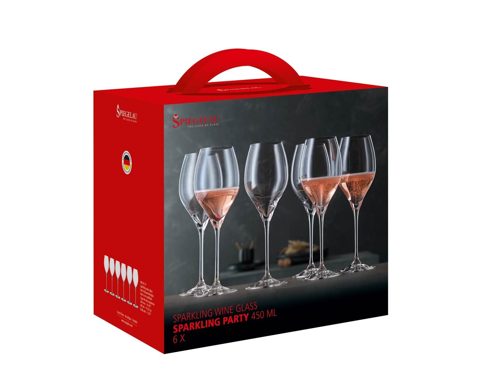 SPIEGELAU Champagnerglas »Champagnergläser Sparkling Party 450 ml 6er Set transparent« Spülmaschinenfest