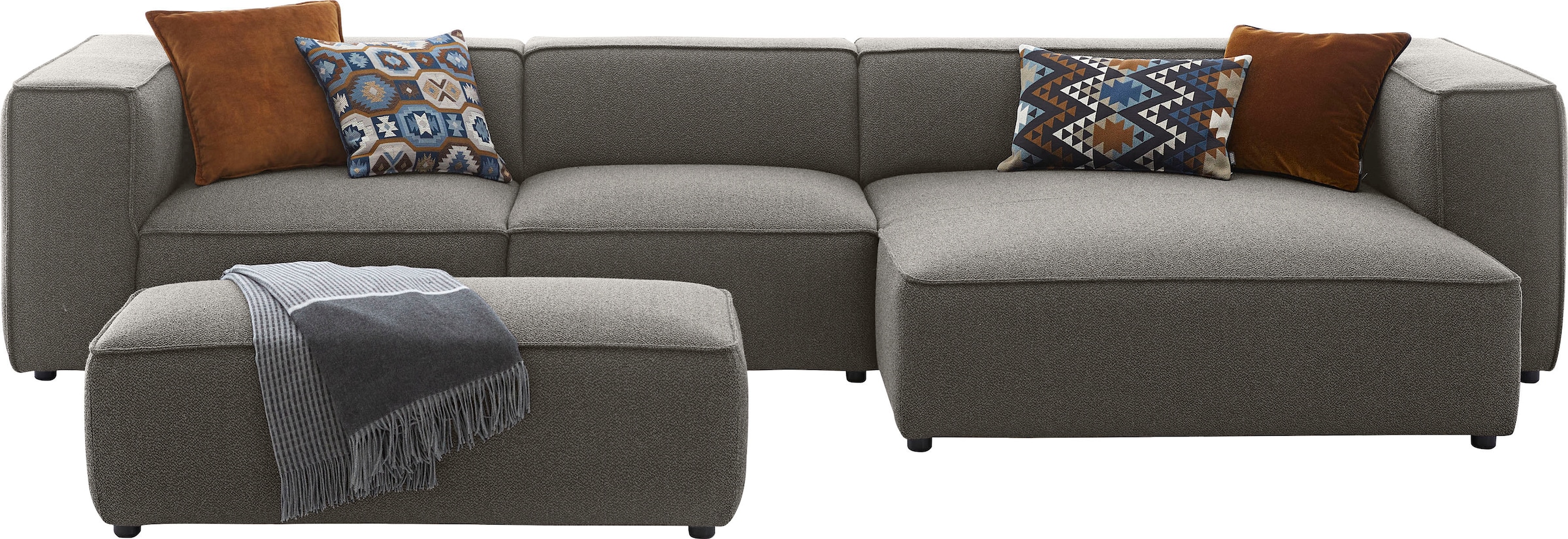 W.SCHILLIG Ecksofa »around-the-block«, mit eleganter Biese, mit Federkern, Breite 341 cm