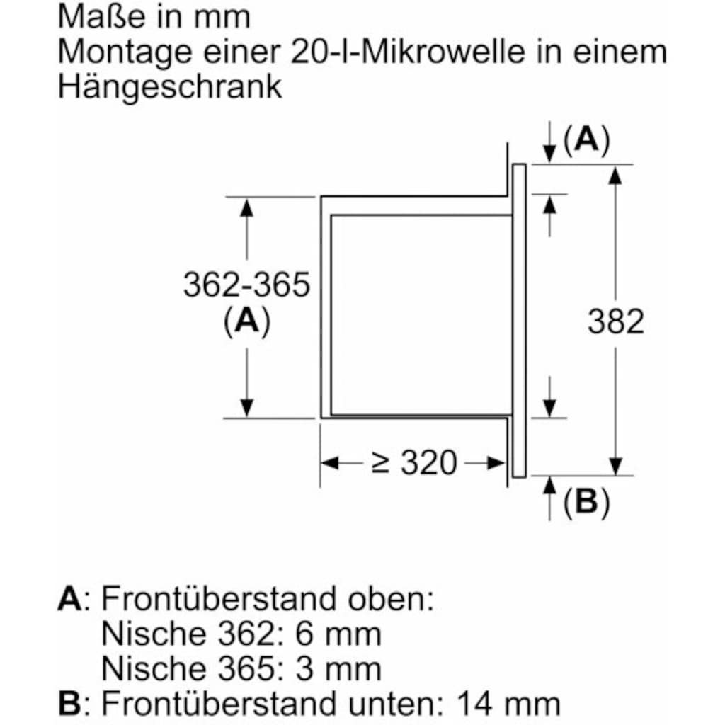 BOSCH Einbau-Mikrowelle »BFL623MB3«, Mikrowelle, 800 W