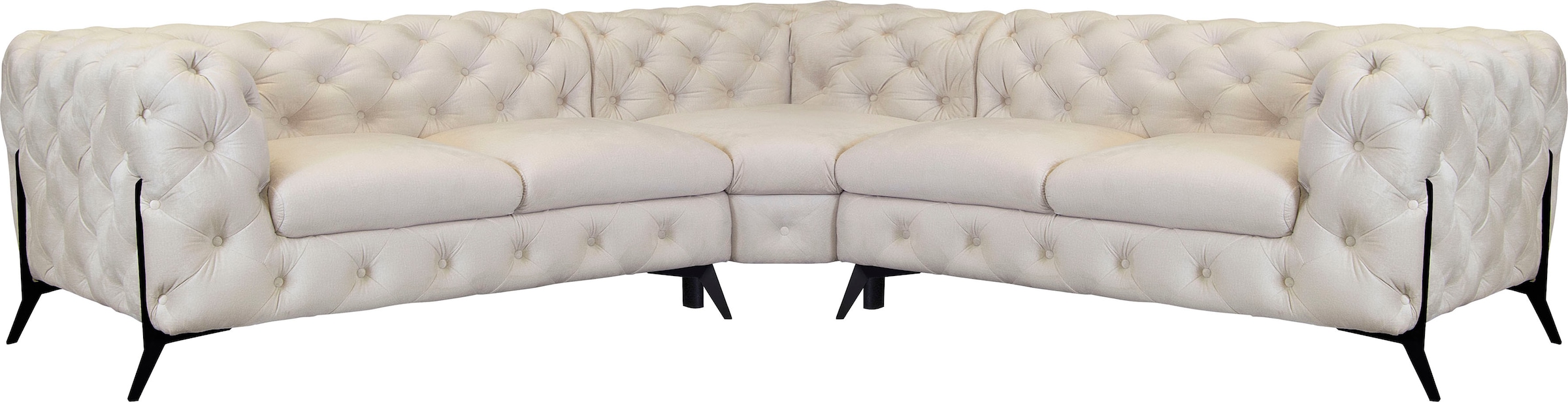 Home affaire Chesterfield-Sofa »Amaury L-Form« Chesterfield-Optik,  Breite/Tiefe je 262 cm, Fußfarbe wählbar