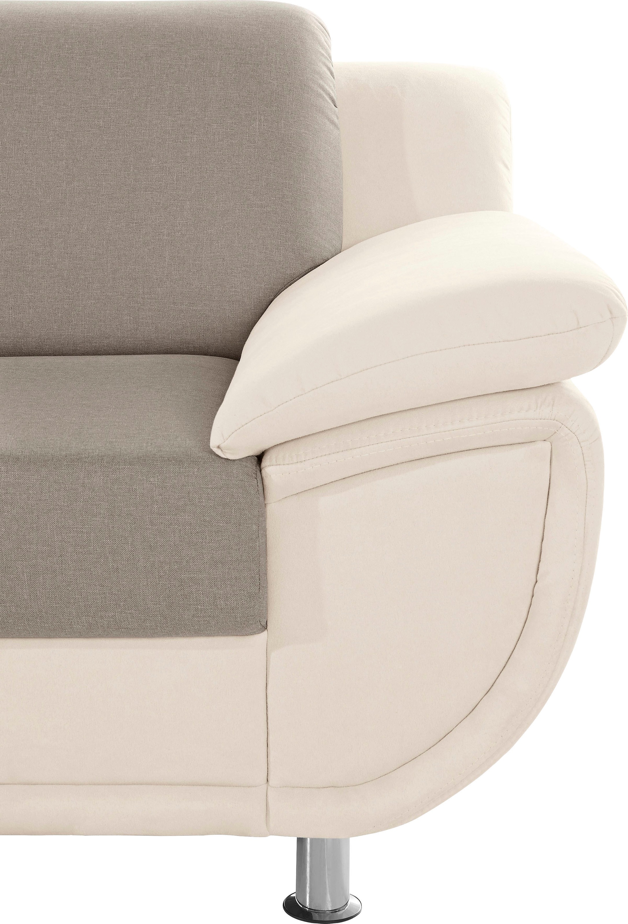 TRENDMANUFAKTUR Ecksofa »Rondo 3, zeitlos und modern, im Materialmix, L-Form« wahlweise Federkern für hohen Sitzkomfort, wahlweise Bettfunktion