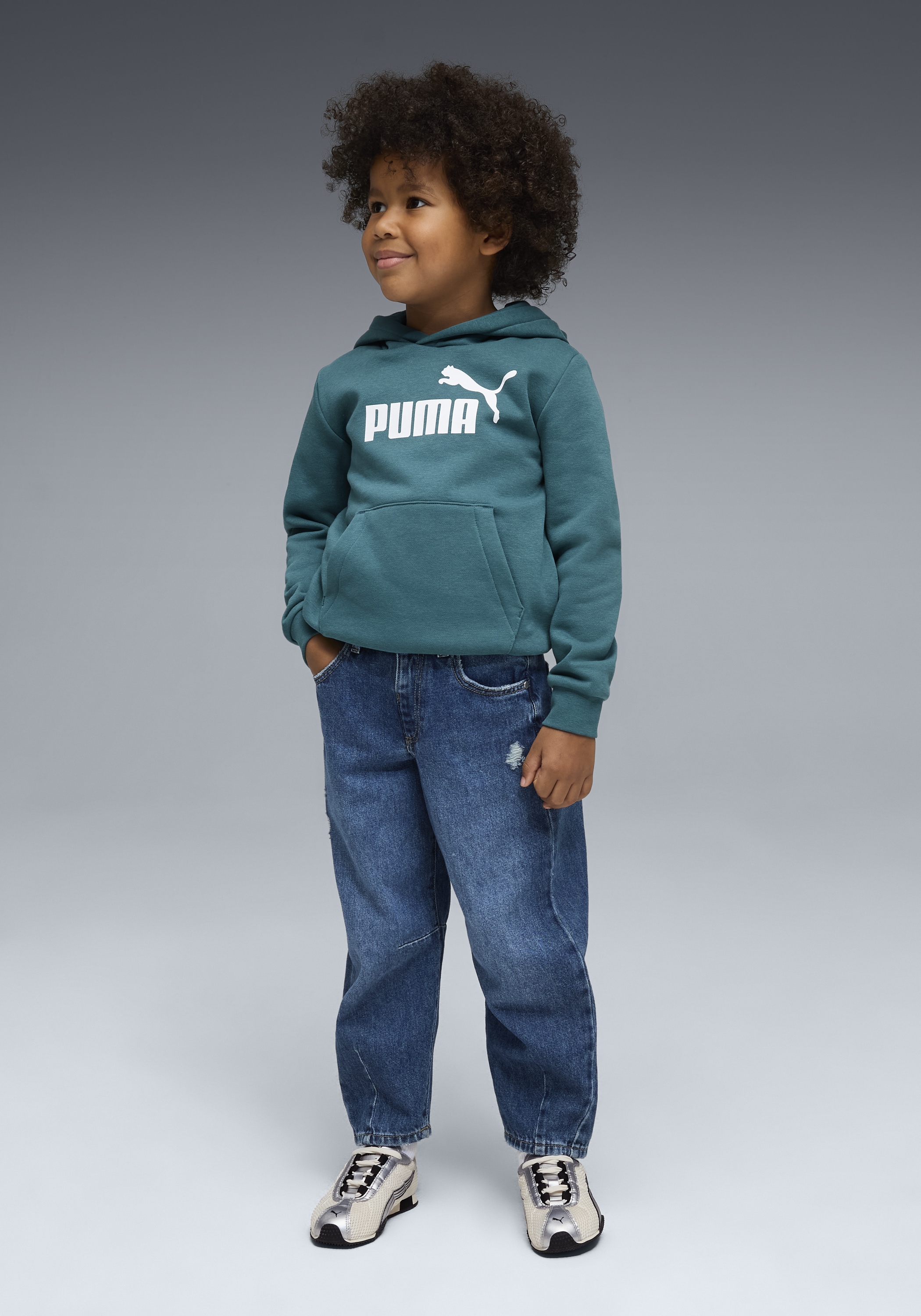 PUMA Kapuzensweatshirt »ESS NO. 1 LOGO HOODIE FL PS«, für Kinder, Regular Fit, mit Kängurutasche, mit Jerseyfutter
