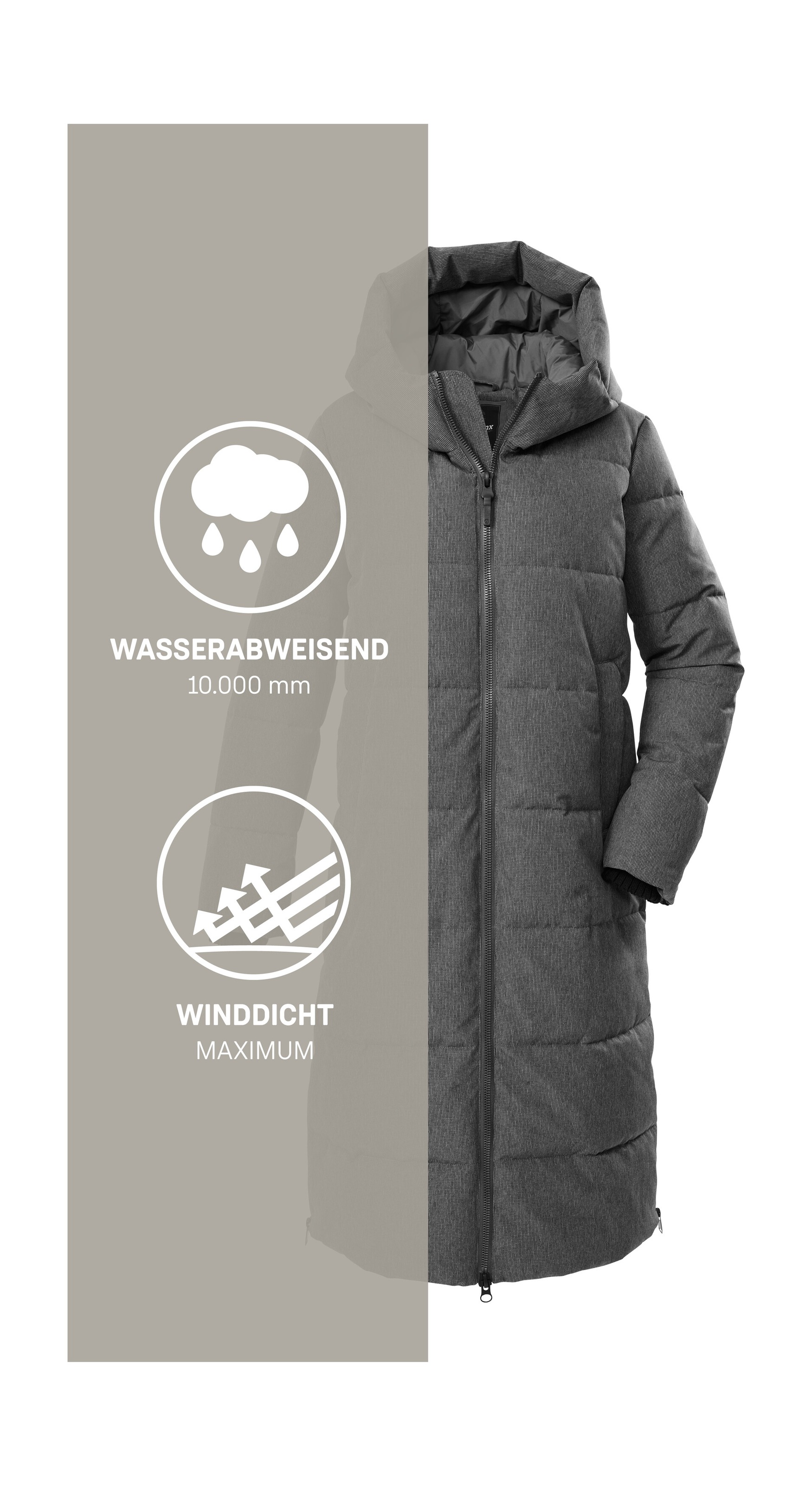 G.I.G.A. DX by killtec Steppmantel »GW 17 WMN QLTD CT« Damenmantel in Daunenoptik, wasserabweisend, winddicht, PFAS-frei