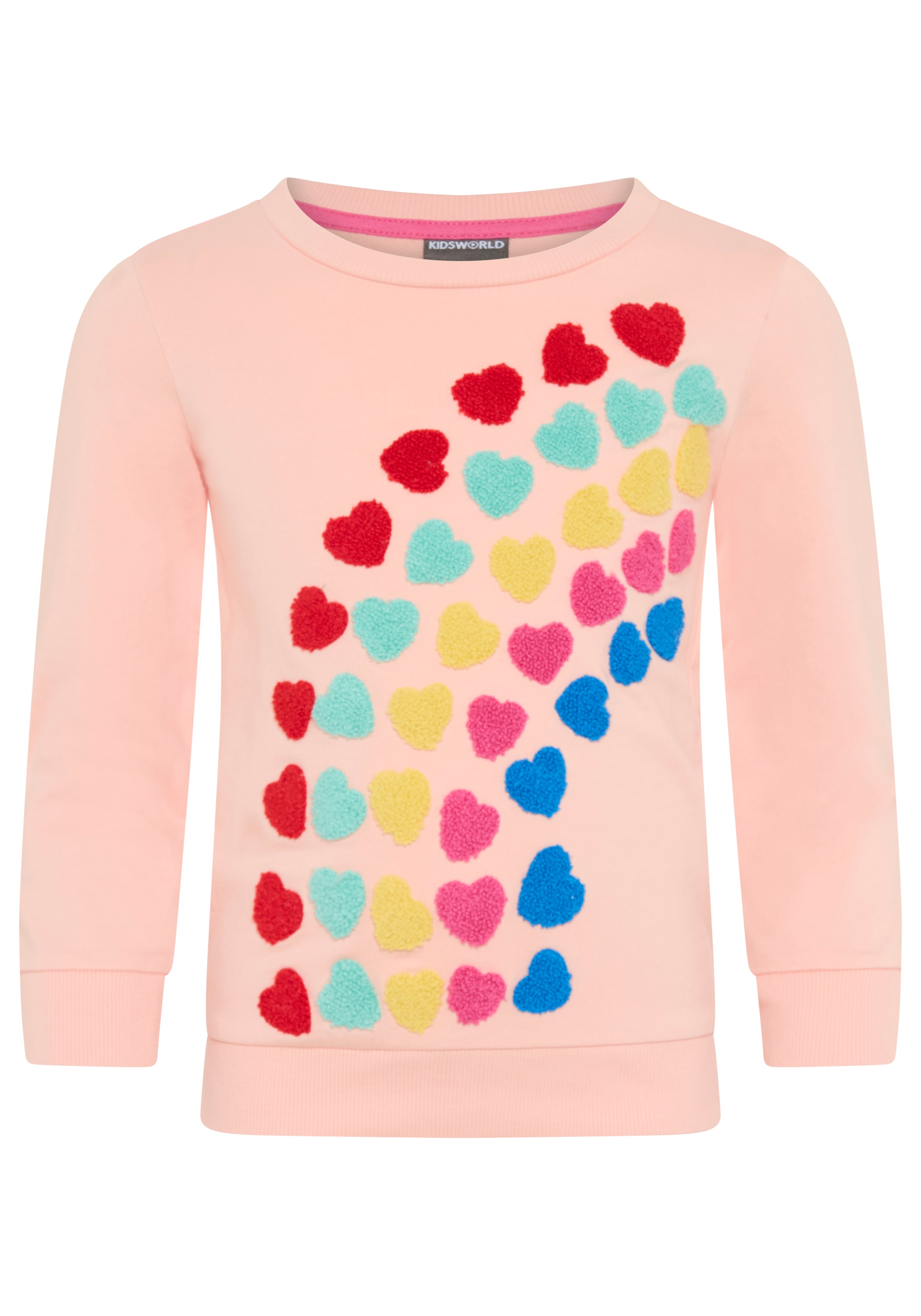 KIDSWORLD Sweatshirt »Sweatshirt Herz-Applikation«, mit Stickereien und Badges, Rundhalsausschnitt, Basic Passform
