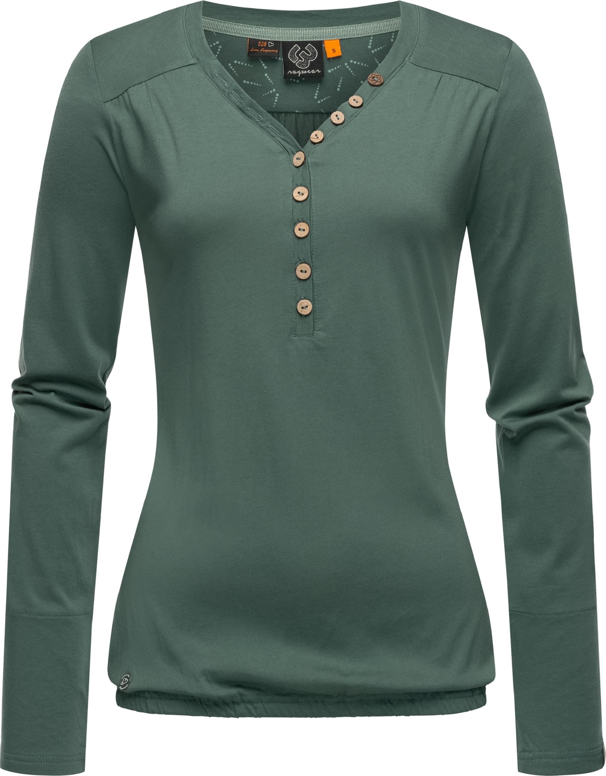 Ragwear Langarmshirt »Langarmshirt Pinchi«, Stylisches Damen Longsleeve mit Knöpfen