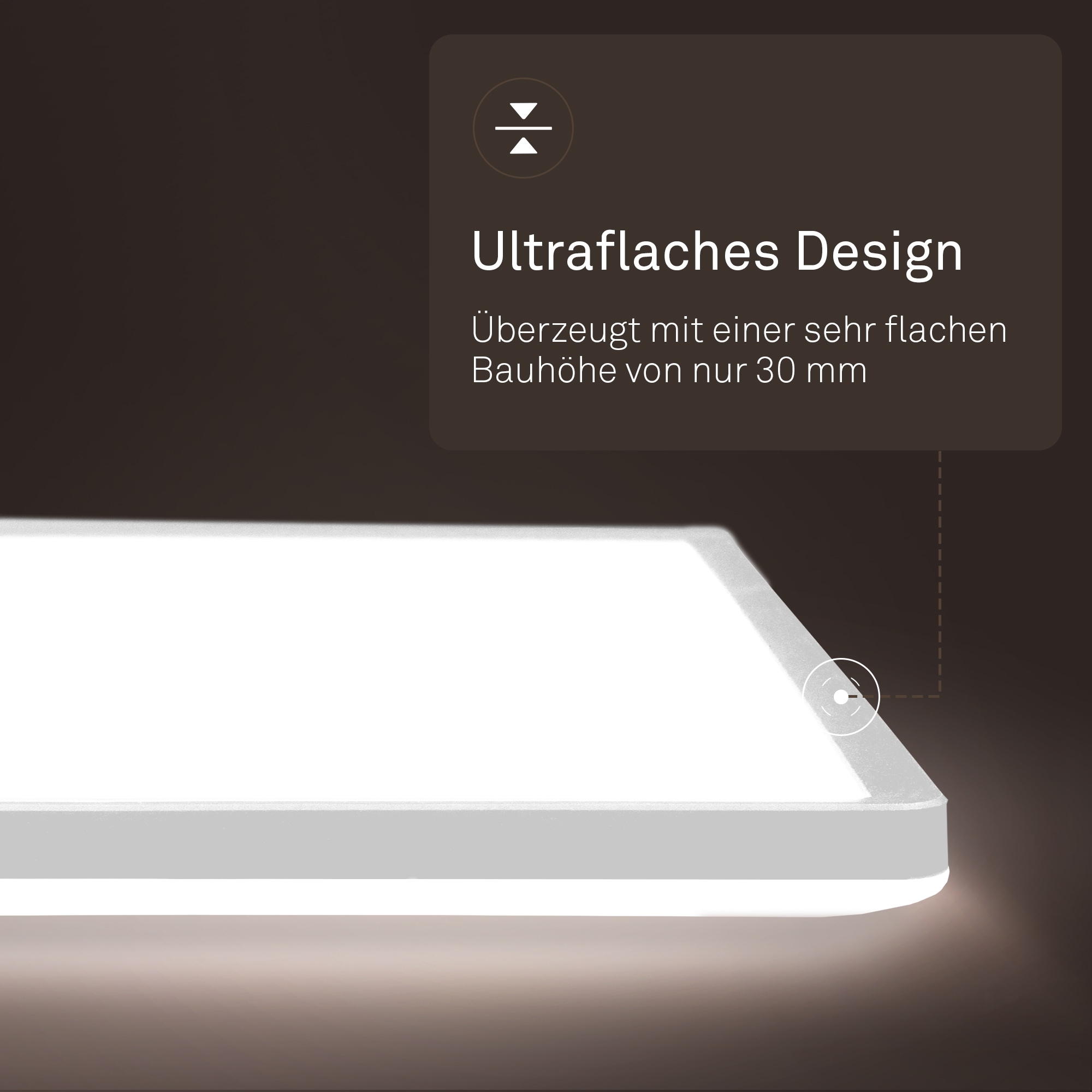 B.K.Licht LED Panel »SHALLOW« LED-Board 1 Stk. Neutralweiß 24x24x3 cm, Badlampe, Badezimmer, Küche, Wohnzimmer