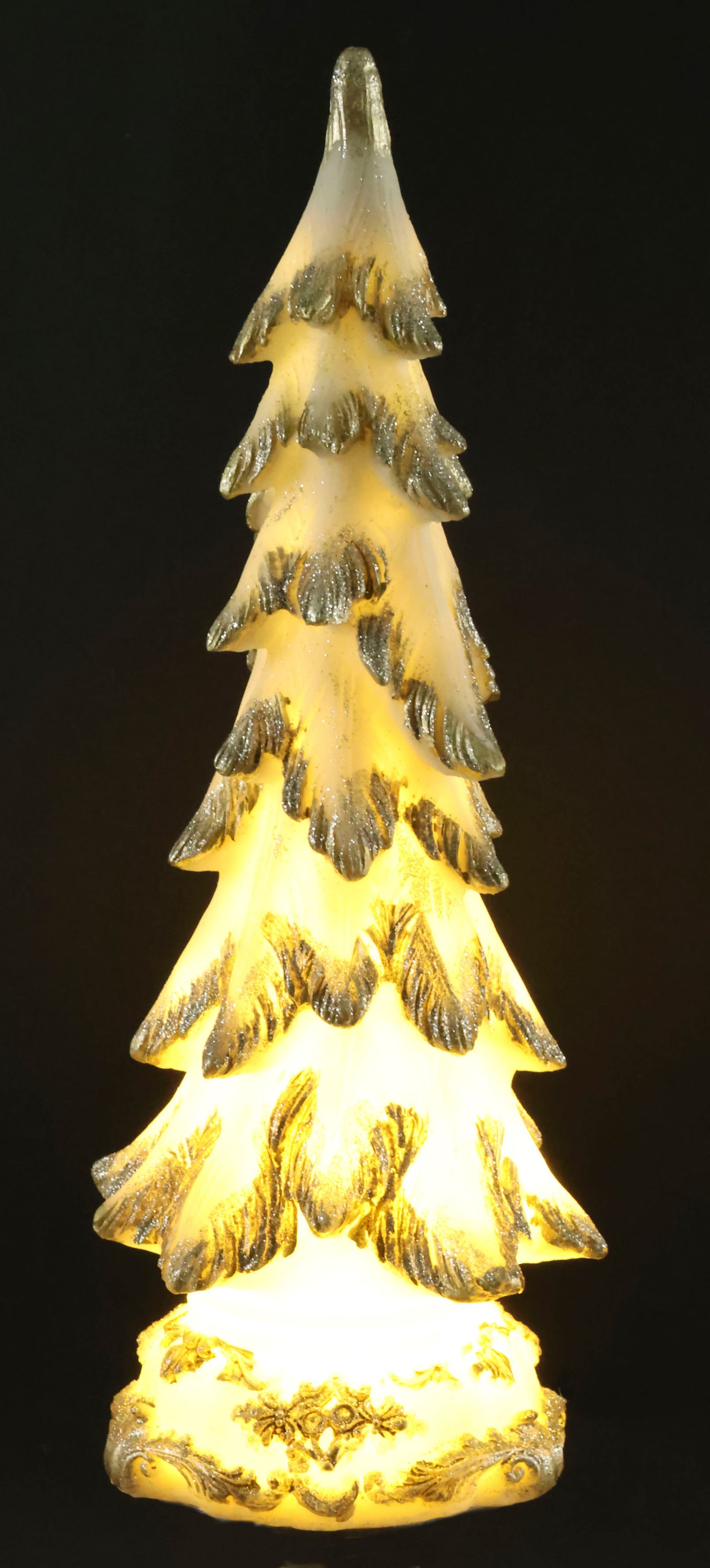 Dekobaum »Tannenbaum mit LED Beleuchtung«, Weihnachtsdeko aus Polyresin, Höhe ca. 34 cm