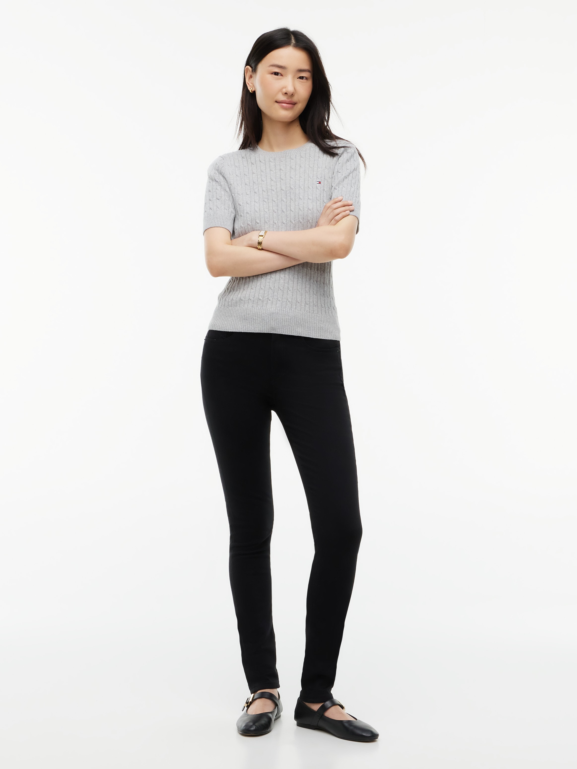 Tommy Hilfiger Skinny-fit-Jeans »COMO MID RISE SKINNY STAY BLACK« Baumwollmischung, regular waist