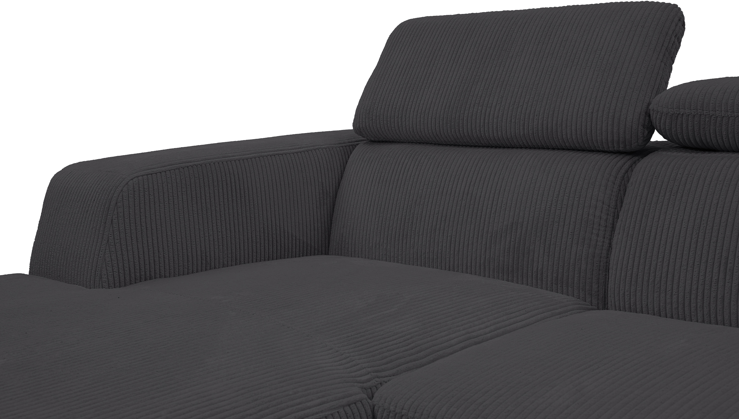 WERK2 Ecksofa »Cherry, modernes Sofa mit Komfortfunktionen, Breite 270cm, L-Form,«, bequem, mit verstellbaren Kopfteilen, Schlaffunktion und Bettkasten