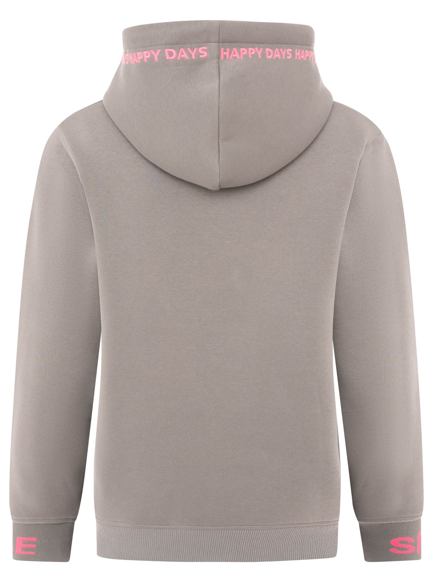 Zwillingsherz Hoodie »"Happy Days"«, gestickte pinke Details, Kapuze, Kordelzug, Tasche vorne, Rippbündchen
