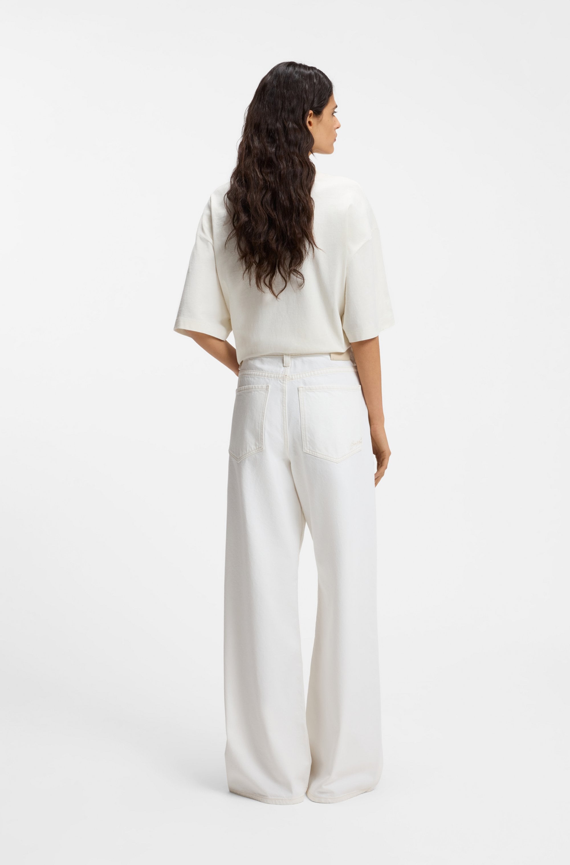 BOSS ORANGE Relax-fit-Jeans »SLOUCHY MR 2.0 Premium Damenmode« Wide Leg mit mittlerem Bund, fester Denim