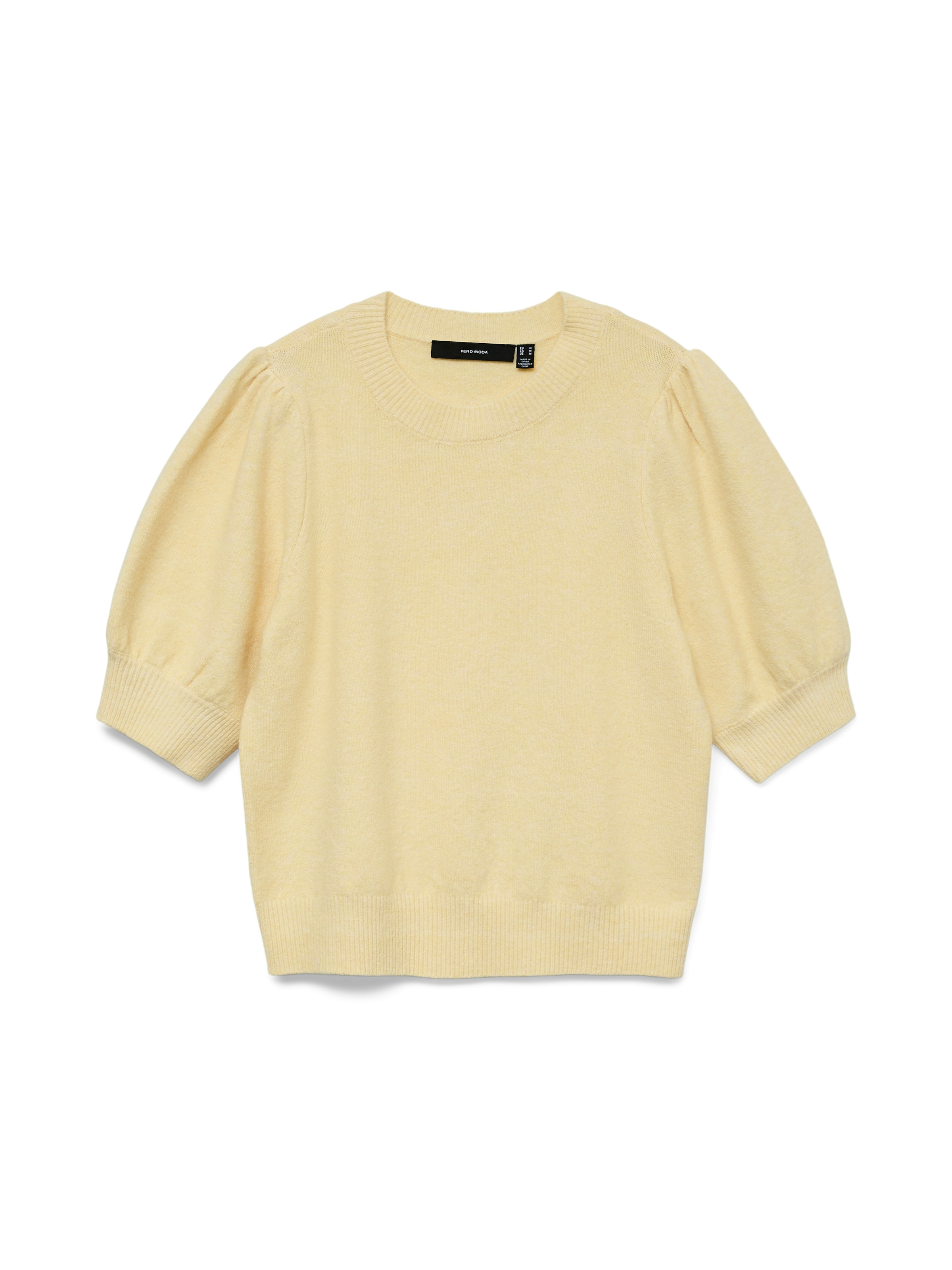 Vero Moda Rundhalspullover »VMDOFFY 2/4 O-NECK PULLOVER GA NOOS« mit kurzen Puffärmeln