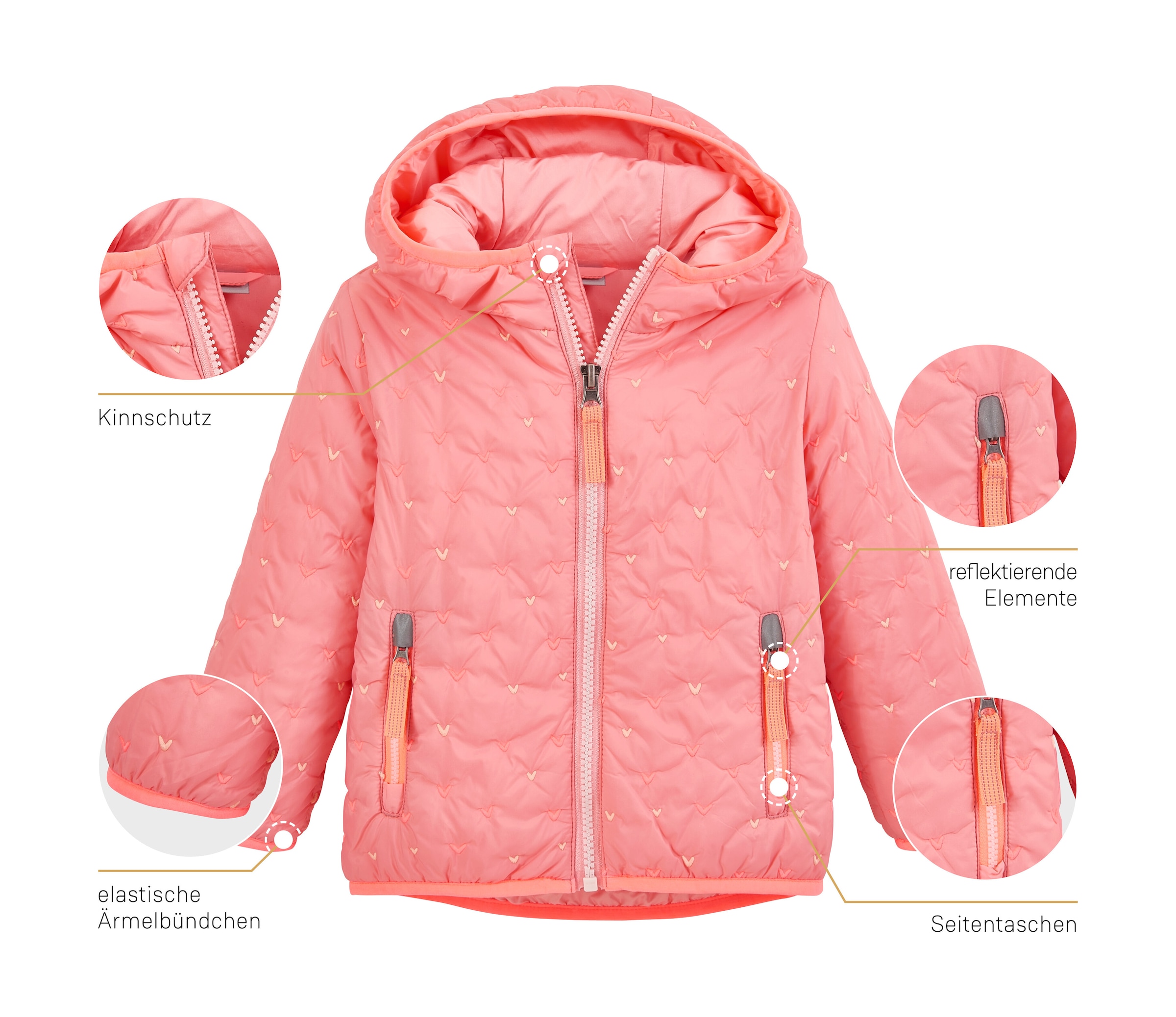 first instinct by killtec Outdoorjacke »FIOS 67 MNS JCKT« Leicht wattierte Jacke mit Stickherzen, reflektierend, PFAS-frei