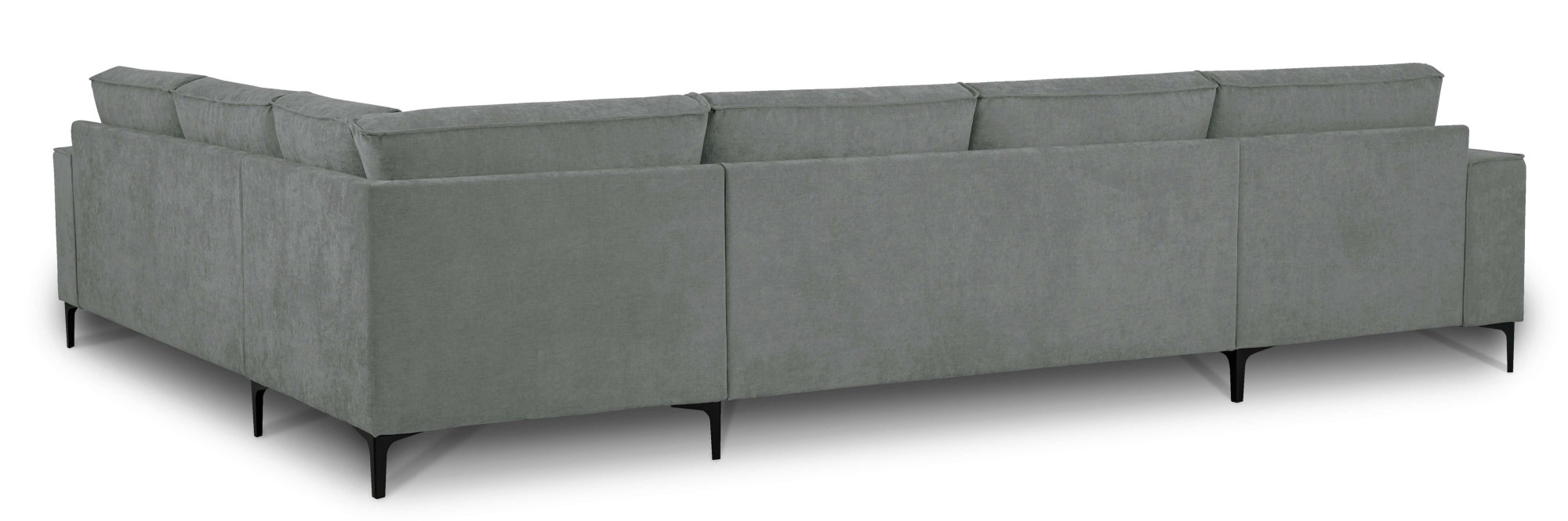 Places of Style Wohnlandschaft »XXL Sofa Oland, Struktur, Flachgewebe, Luxus-Microfaser, Boucle«, U-Form, 342 cm, Wellenunterfederung, Skandi-Design, Metallfüße