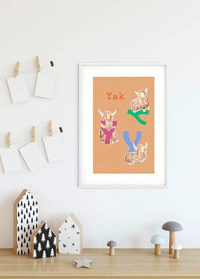 Komar Poster »ABC Animal Y«, Buchstaben, (1 St.), Kinderzimmer, Schlafzimmer, Wohnzimmer