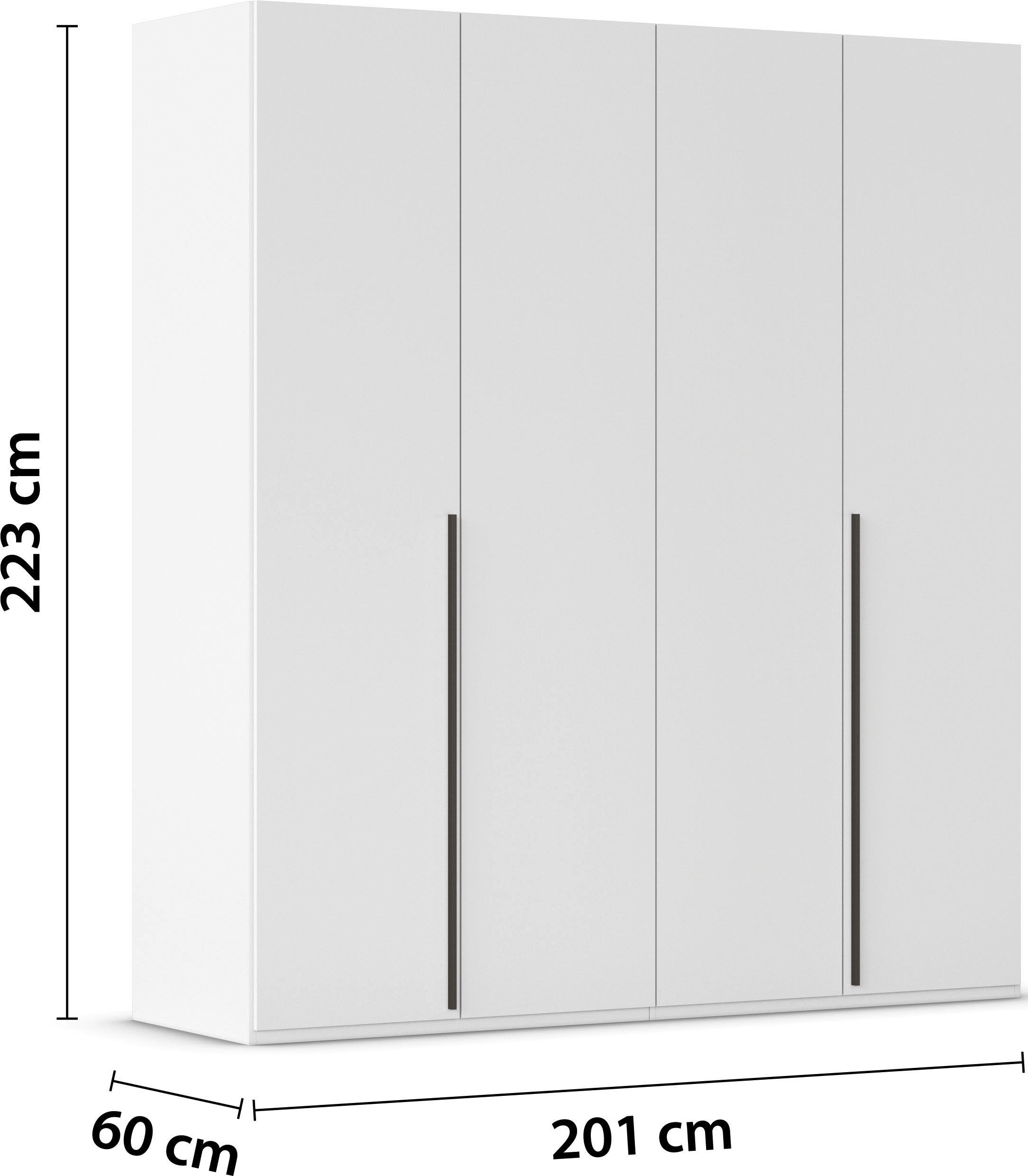 rauch Drehtürenschrank »Kleiderschrank Schrank Garderobe Wäscheschrank BESTSELLER MONTCLAR« 3 Ausstattungen BASIC/CLASSIC/PREMIUM (SOFT-CLOSE), Breiten 201-400 cm,  Front in Glas/Hochglanz/Dekor/Grauspiegel in 5 Breiten MADE IN GERMANY