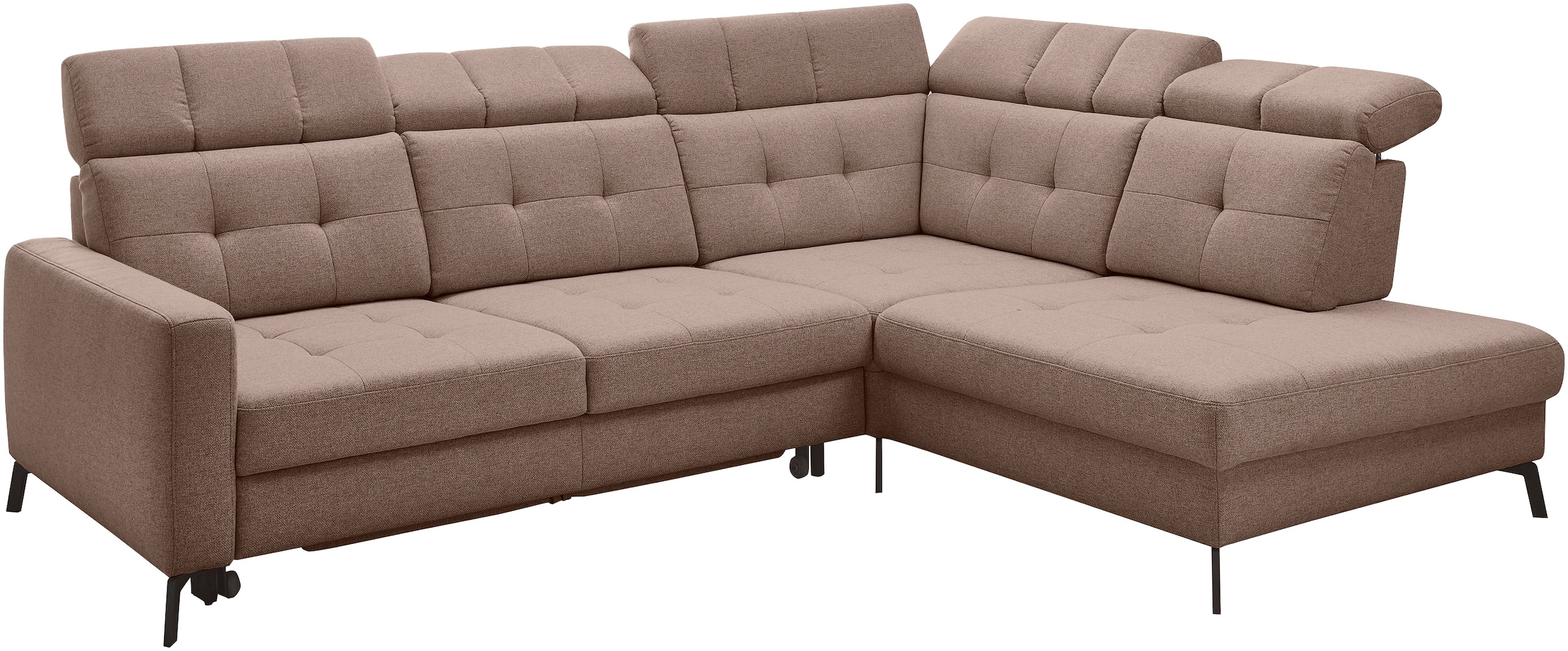 Musterring Ecksofa »MR 4615«, mit Kopf- und Rückenverstellung, Metallfuß schwarz, Maße 272 x 214 cm