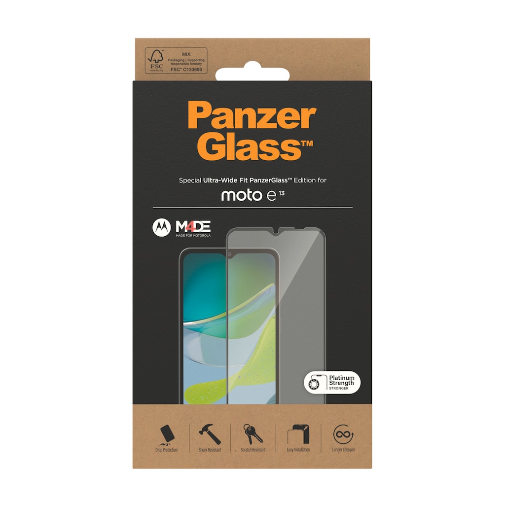 PanzerGlass Displayschutzglas »Screen Protector Ultra Wide Fit«, für Motorola moto e13