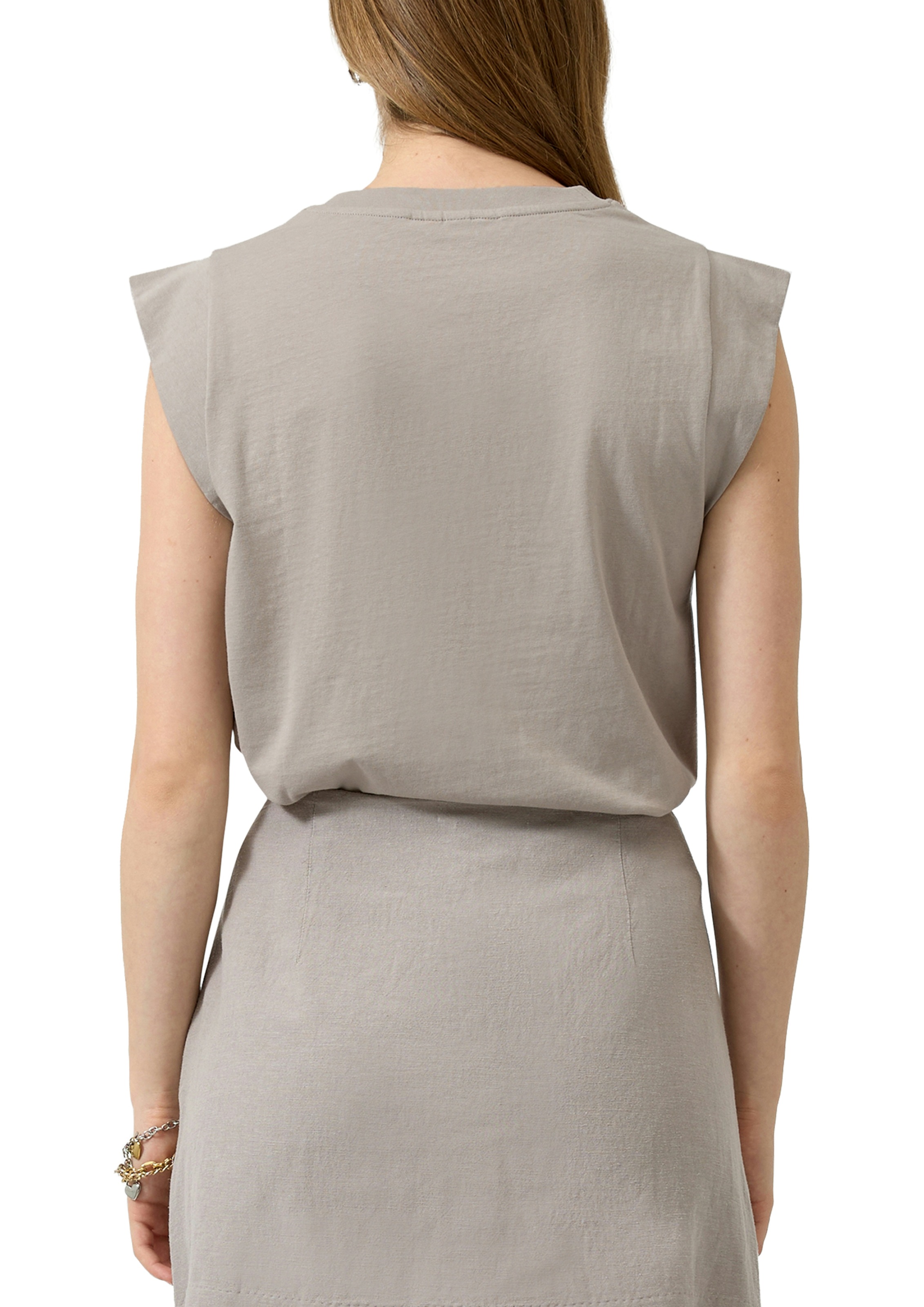 QS Rundhalsshirt Sommertop mit Rundhals