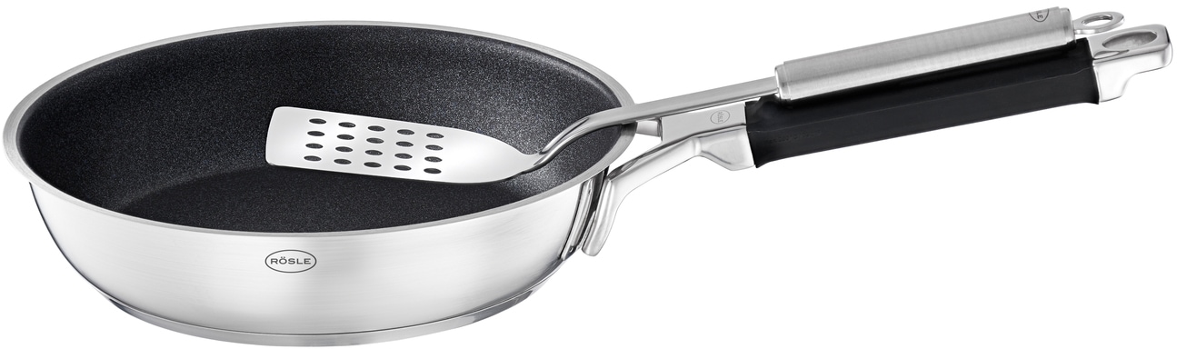 RÖSLE Pfannenschaufel Pfannenwender mit Lochung und Aufhängeöse, spülmaschinengeeignet