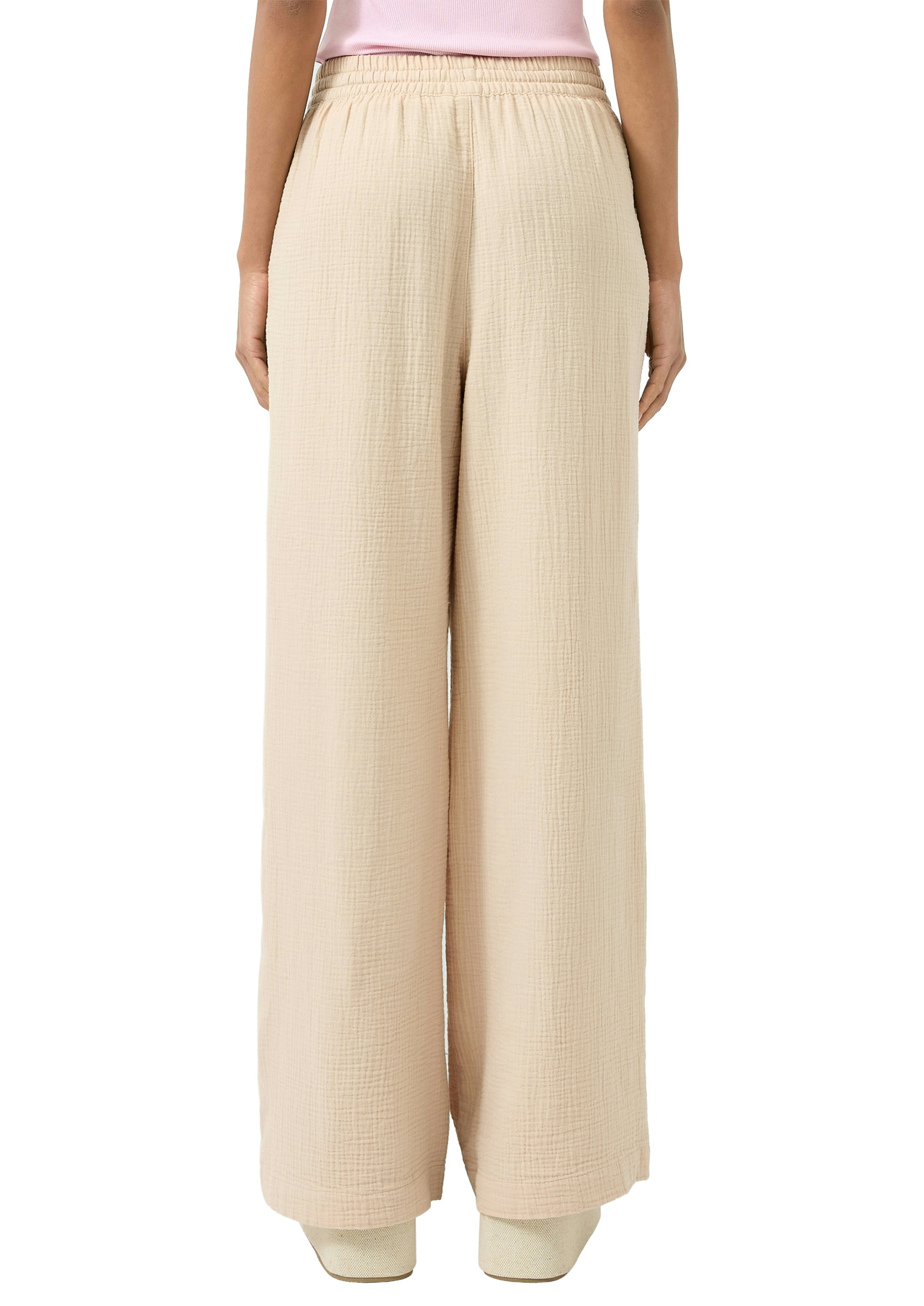 QS Stoffhose  mit Gummizug und weitem Bein
