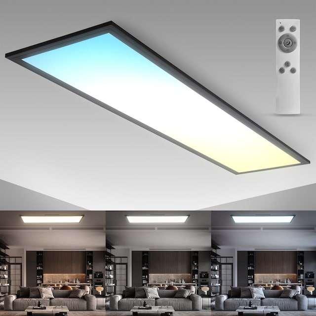 B.K.Licht LED Deckenleuchte, ultra flaches LED Panel 100 x 25cm, 24 Watt,  2600 Lumen, Timer & Nachtlicht, Memoryfunktion, inklusive Fernbedienung im  OTTO Online Shop
