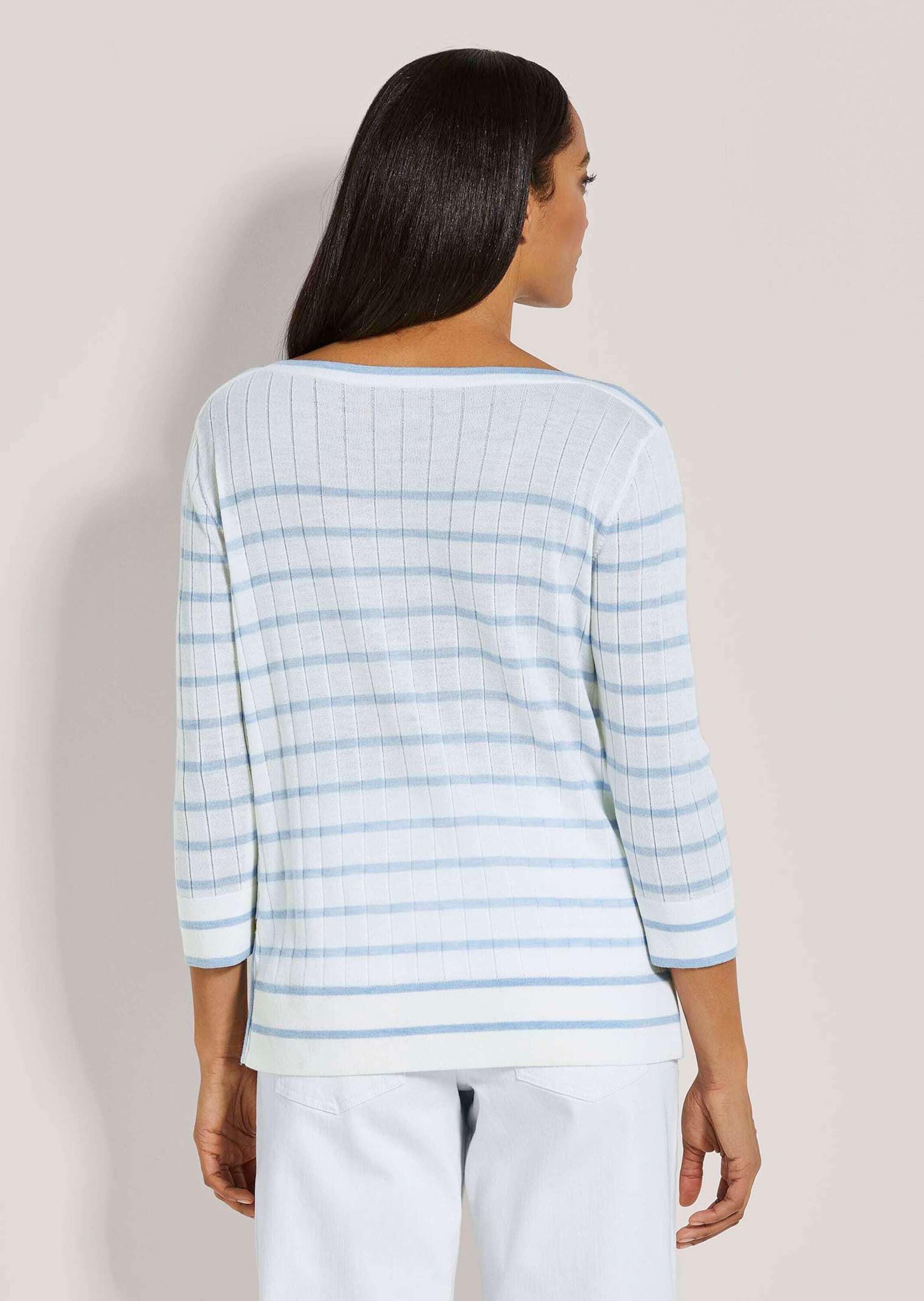 MADELEINE Longpullover »Pullover Ringel-Pullover aus Rippstrick«