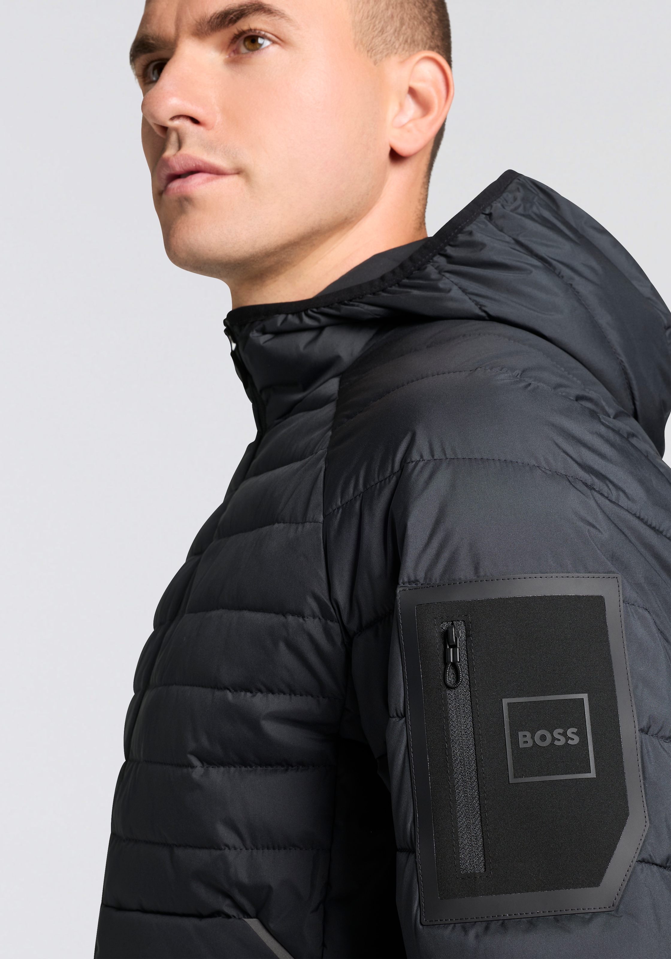 BOSS GREEN Steppjacke »OW Urbanex JT HD« mit Kapuze Kapuze, Regular Fit, reflektierende Details