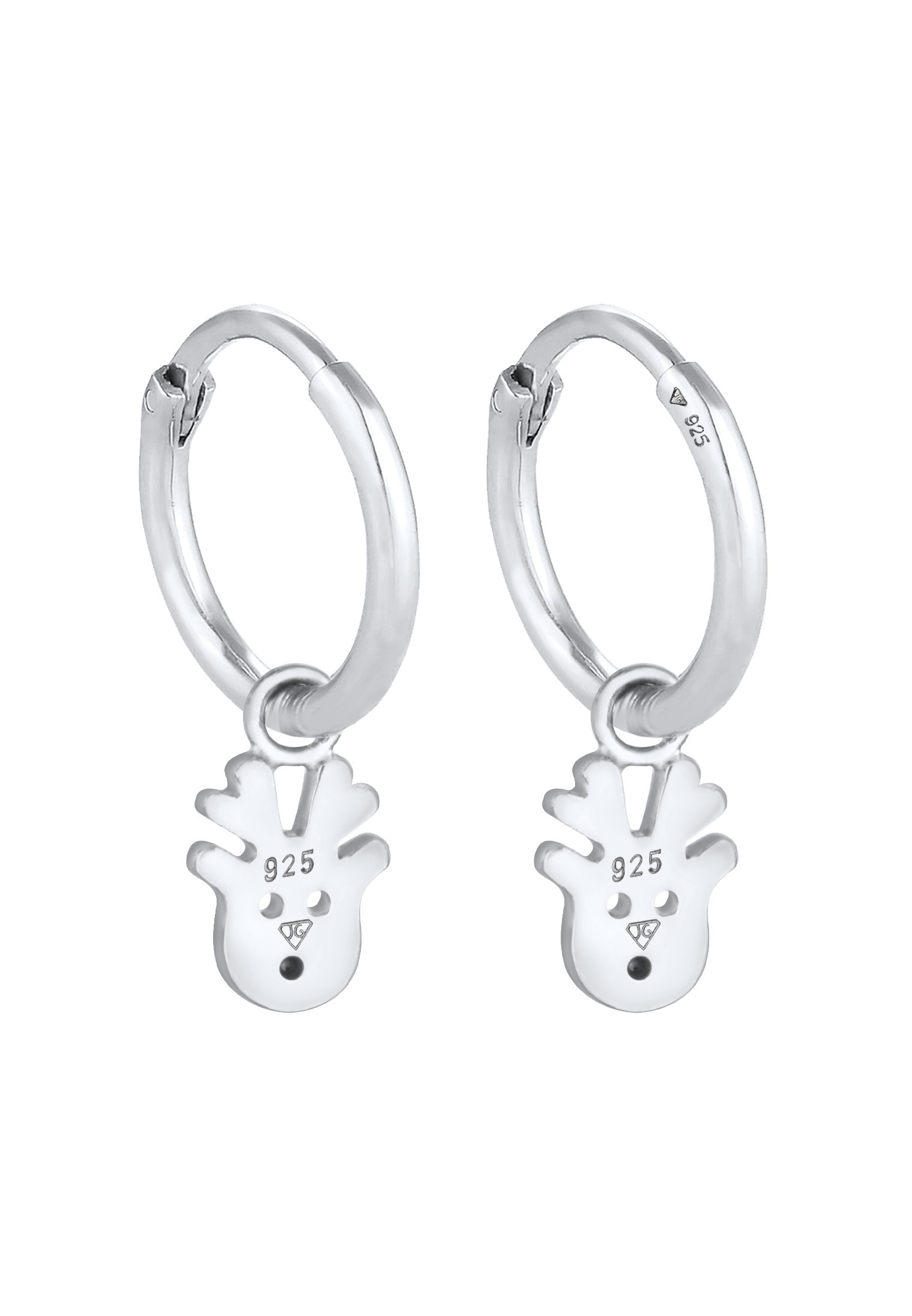 Elli Paar Creolen »Ohrringe Creolen Rentier Kristalle 925 Silber«