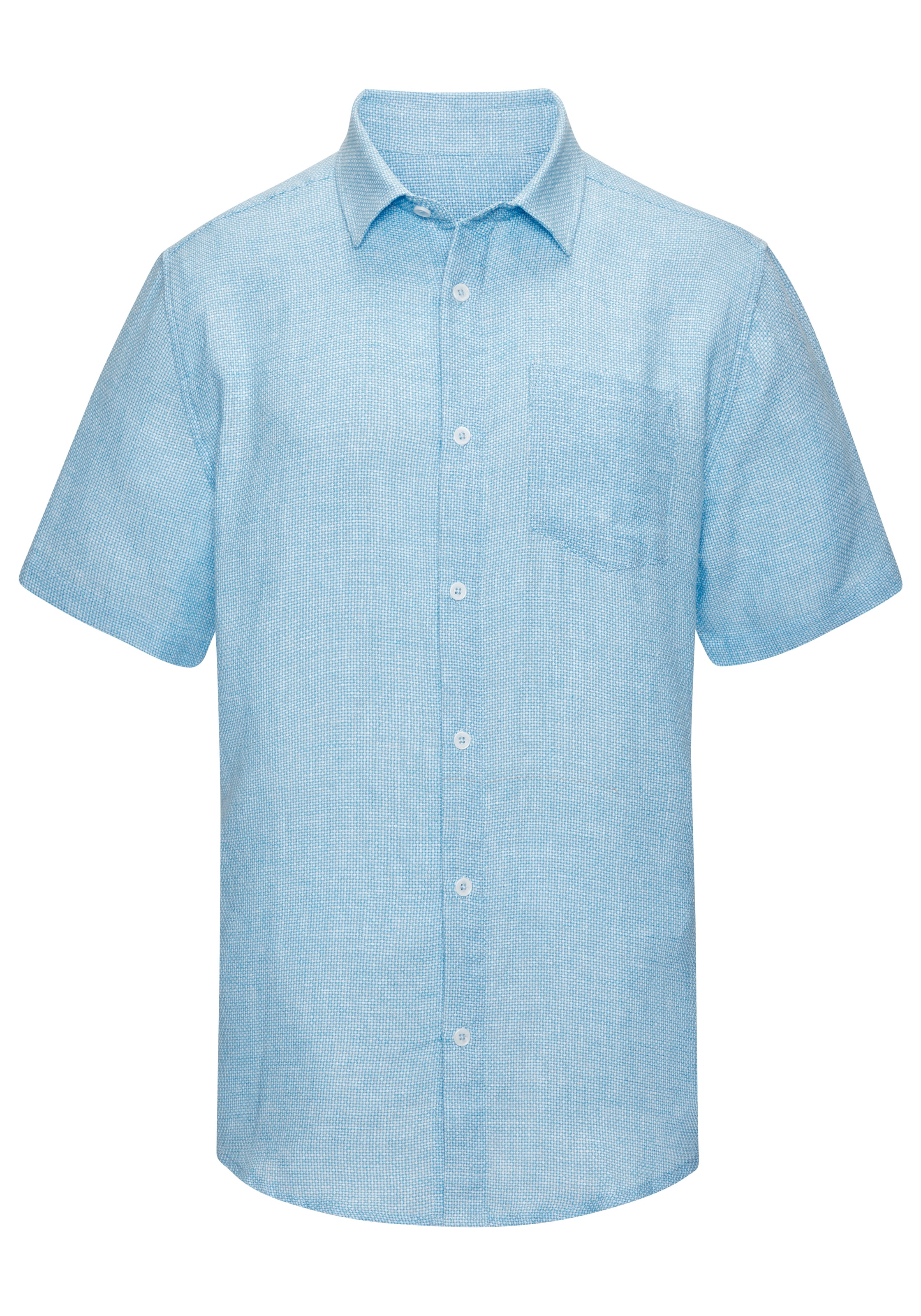 John Devin Leinenhemd », Kurzarmhemd« Luftiges Freizeithemd mit dezentem Muster