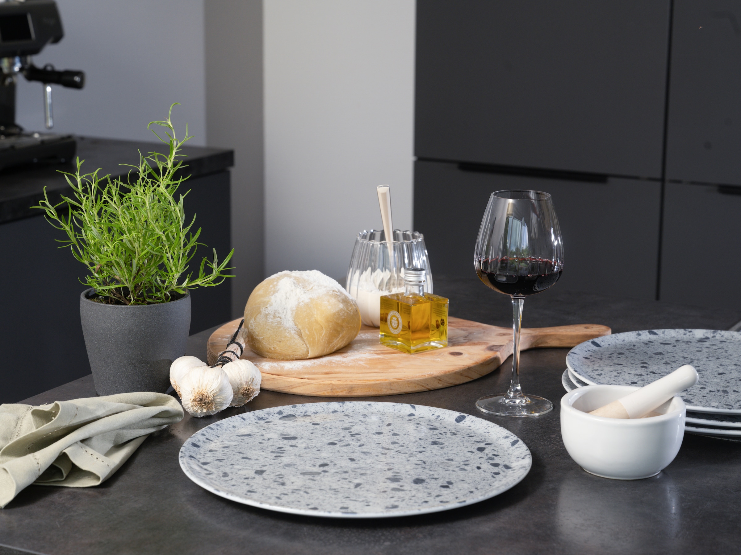 CreaTable Pizzateller »Stone Collection Florenz, Teller-Set, 4-tlg.« Italienische Eleganz, Vielseitig einsetzbar