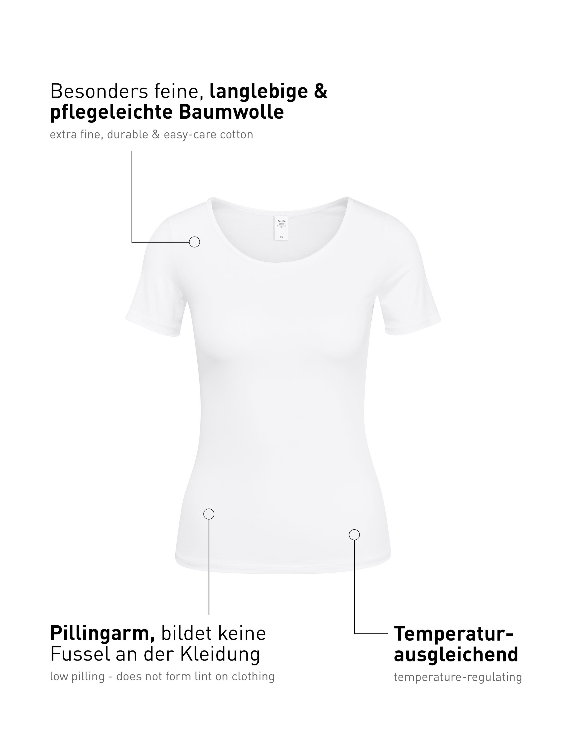 CALIDA Unterhemd »Natural Comfort«, mit Rundhals und reduzierter Pillingbildung