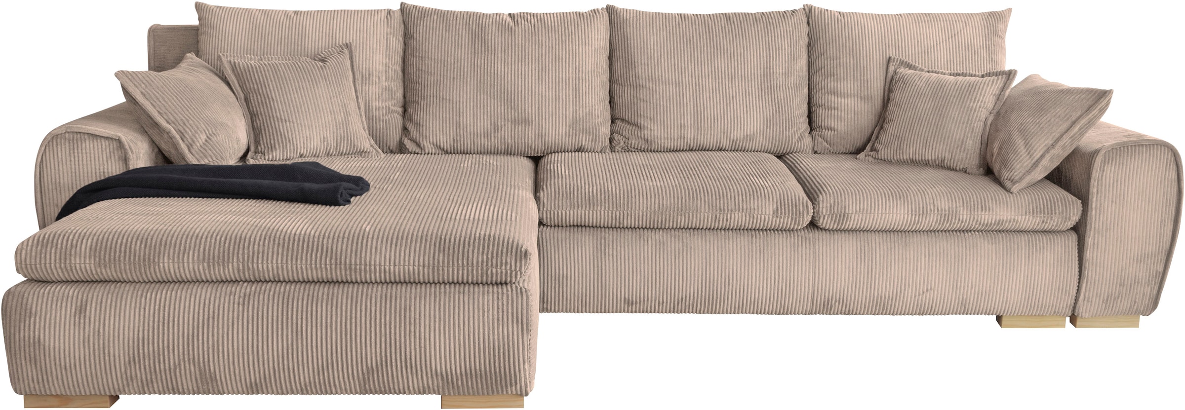 Home affaire Ecksofa »Katja L-Form«, Cord Bezug, inkl. Schlaffunktion und Stauraum