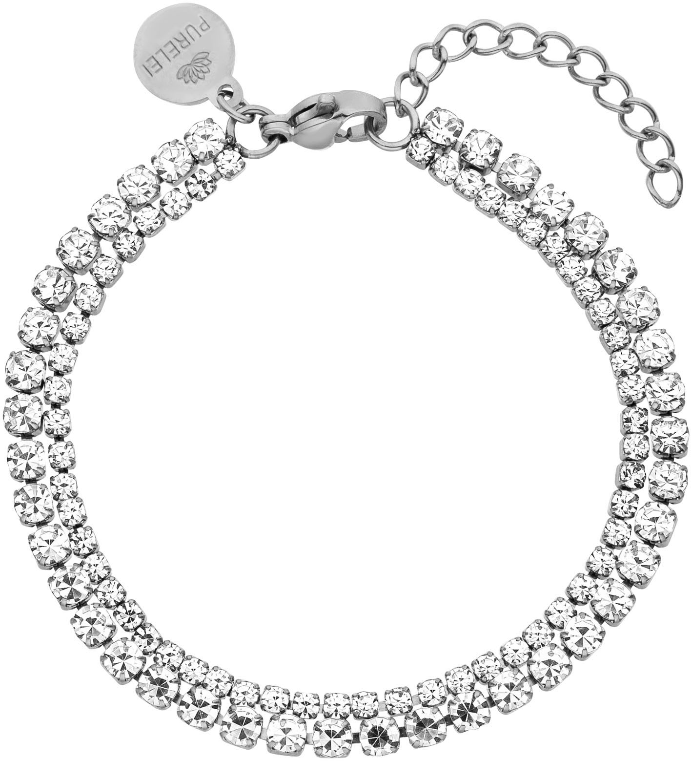 Purelei Damen Armband »Schmuck Geschenk Festive Armkette« mit Zirkonia (synth.) in silberfarben, Größe 19 cm