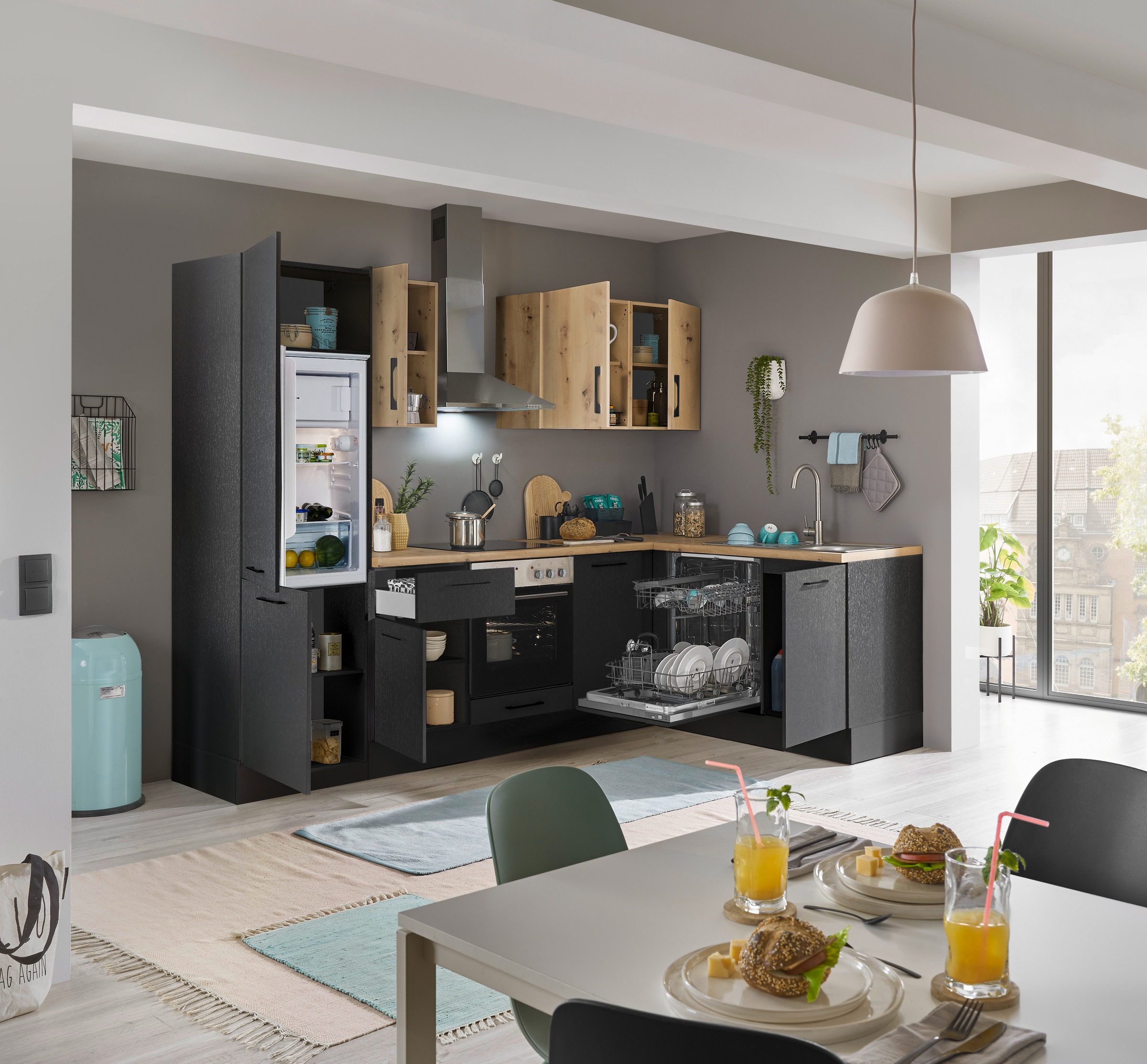 BASIC by Balculina Winkelküche »Turin« Stellbreite 280x175 cm, wahlweise mit E-Geräten