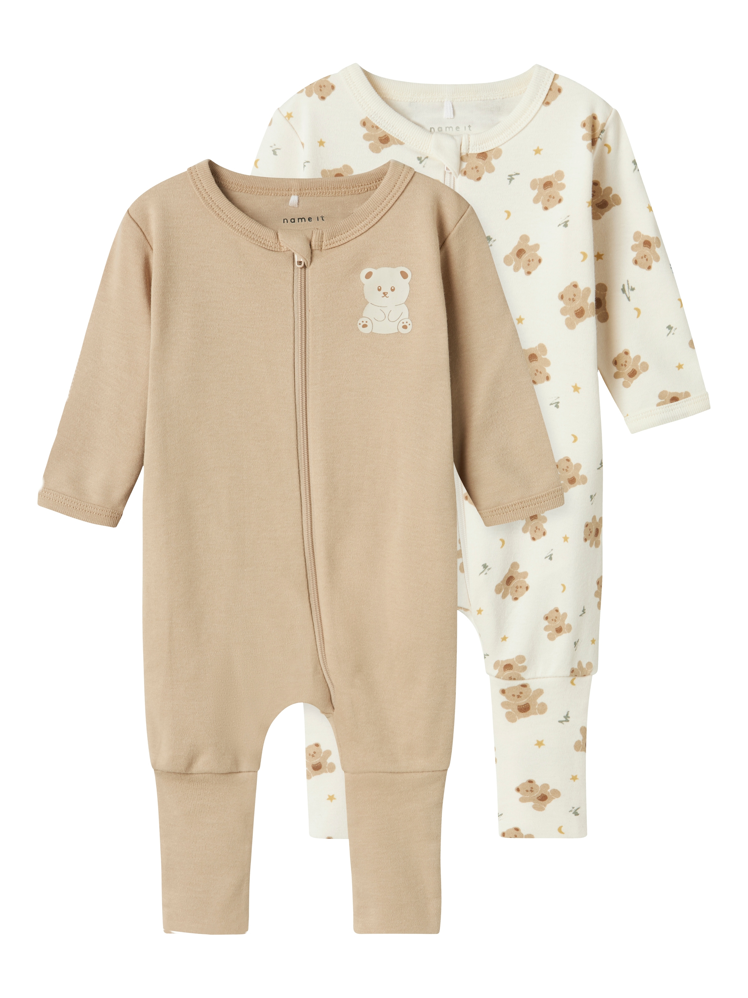 Name It Schlafoverall »NBNNIGHTSUIT 2P ZIP FF JET BEAR NOOS«, (Packung, 2 tlg.)