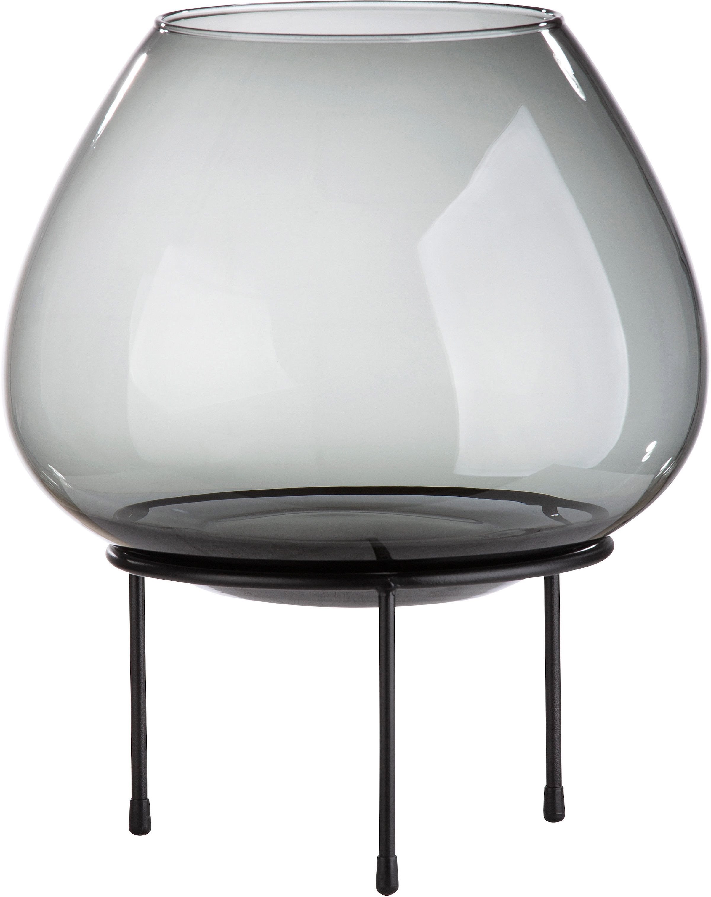 GILDE Bodenwindlicht »Vitu, Weihnachtsdeko«, (1 St.), aus Glas mit dreibeinigem Metallständer