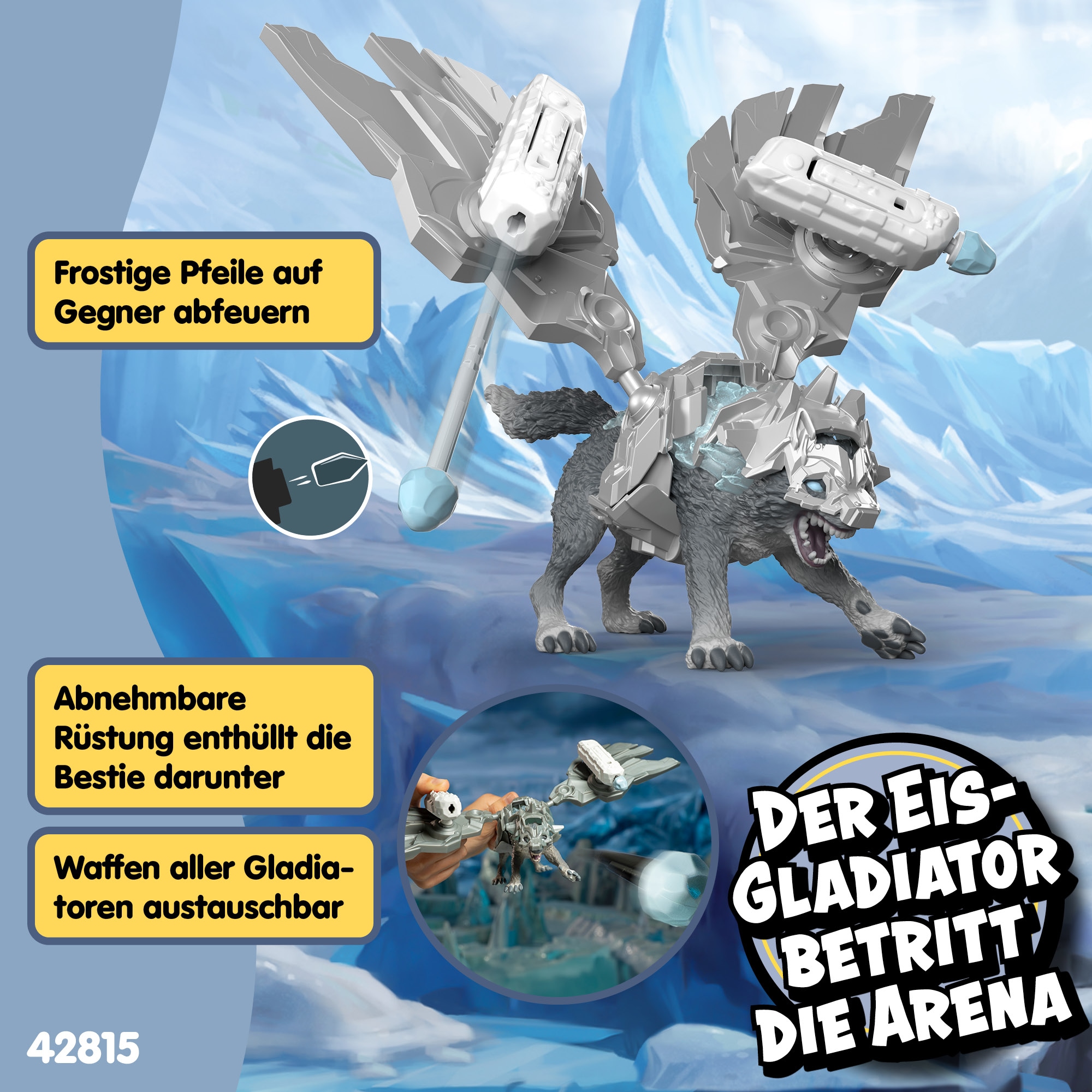 Schleich® Spielfigur »ELDRADOR® CREATURES, Gladiator Eiswolf (42815)«