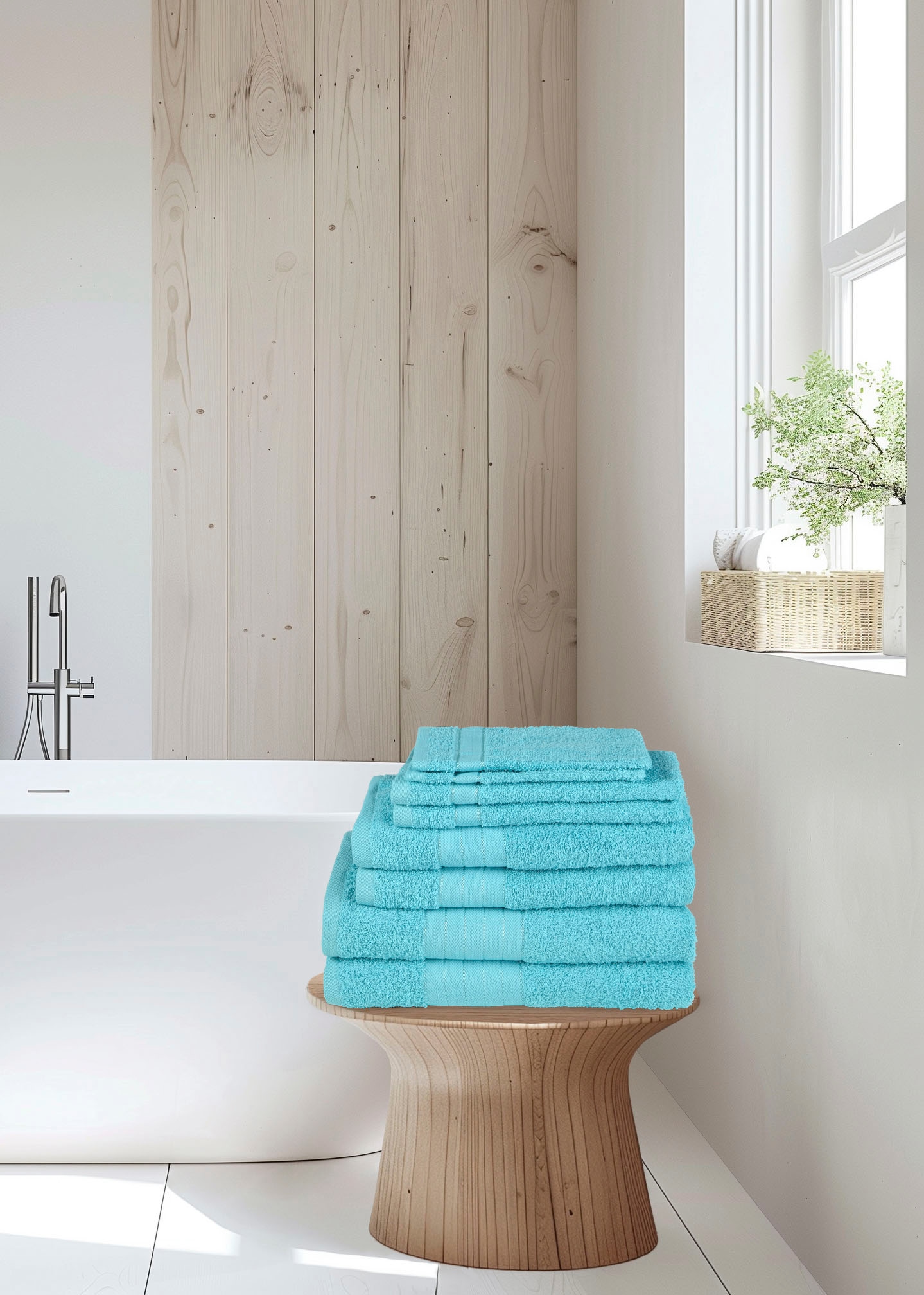 Emotion Handtuch Set »Uni« Baumwolle, Walkfrottee, Bordüre, 500 GSM, Einfarbig, ohne Aufhängung